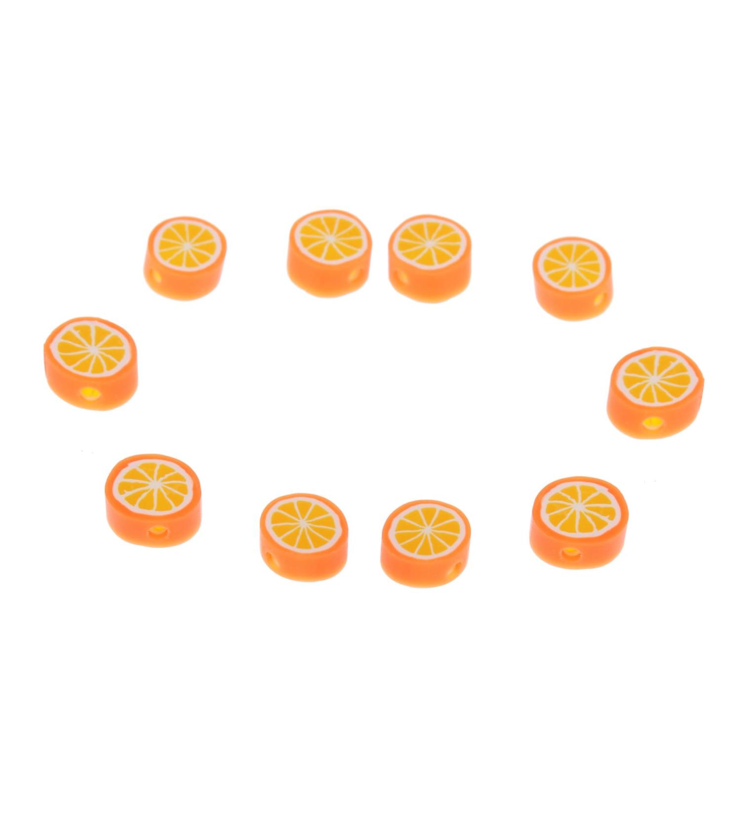 Lurrose 200 Cut Tone Fruits Loose Pearl Orange Disc Clay Beads for Craft & Nail Art - 3D Jewelry Polymer Discs (1x0.5cm) - International Shipping Available - Buy Online on GoSupps.com