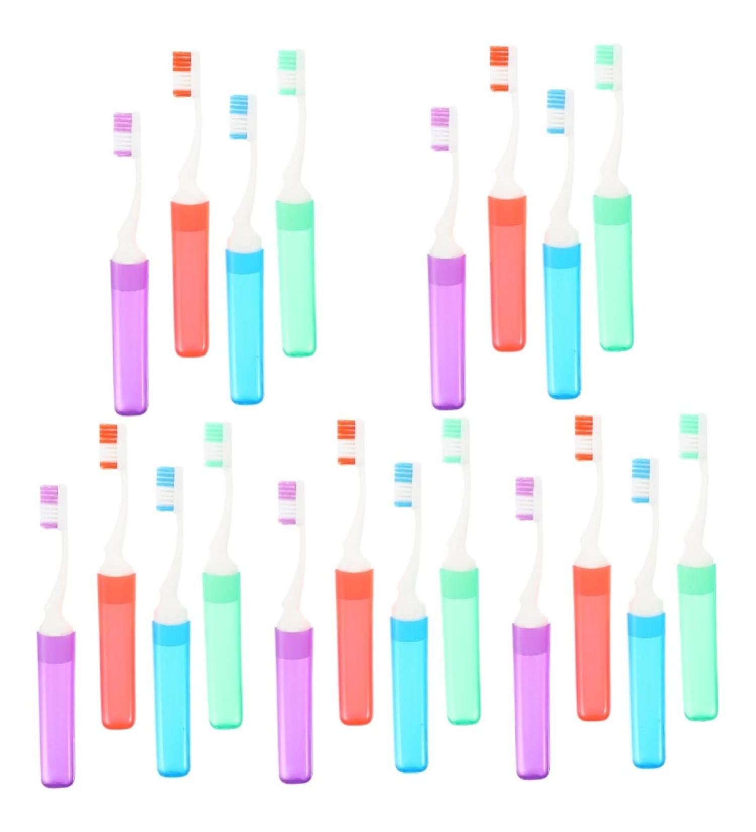 Minkissy 20-Pack Portable Travel Toothbrushes | Foldable & Wear-Resistant | Perfect for Easy Travel & Household Use - Buy Online on GoSupps.com