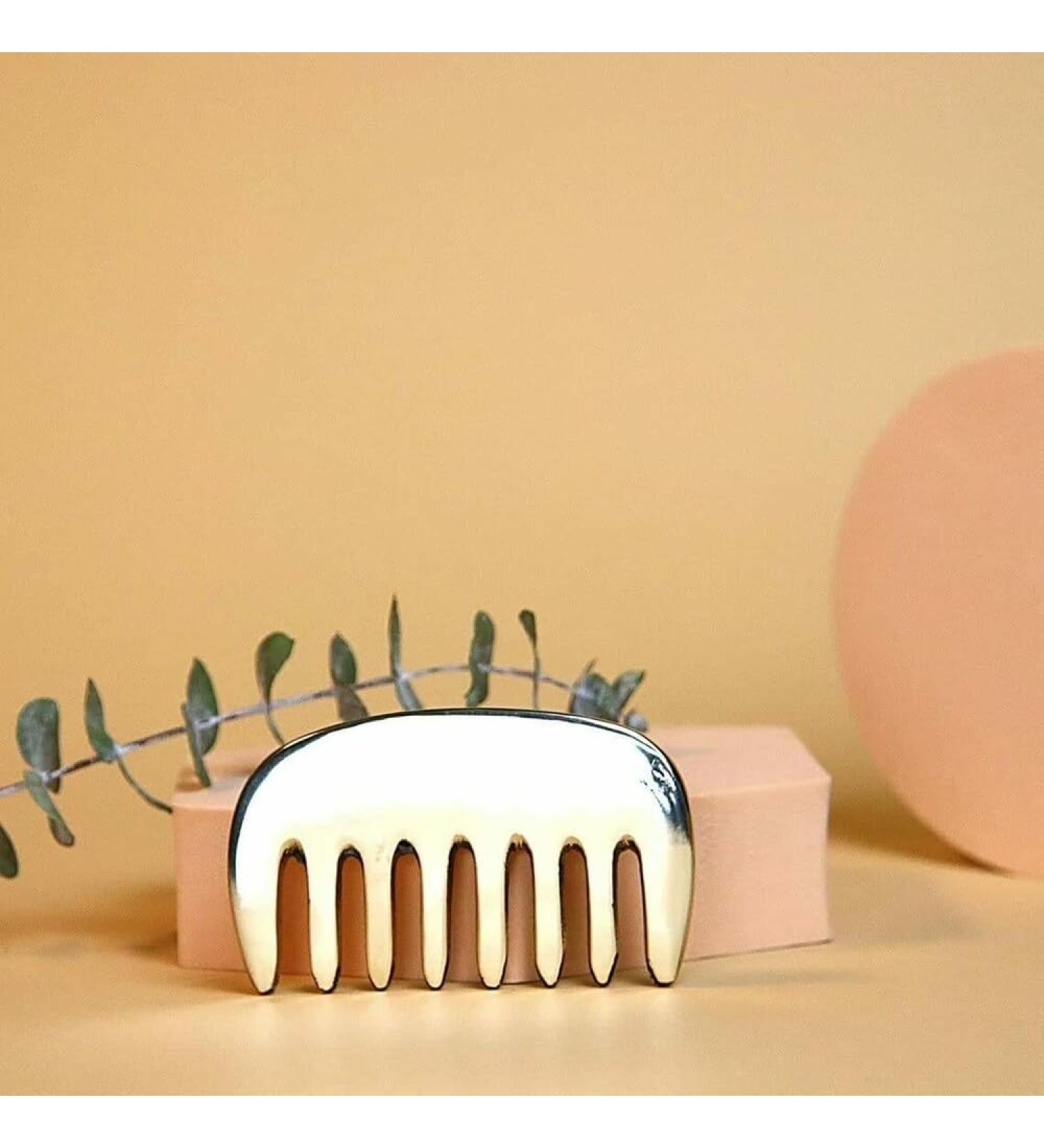 Livronic Bronze Kansa Gua Sha Massage Tool - 2-in-1 Comb for Muscle Pain Relief Myofascial Stress Release & Scar Tissue Treatment - Buy Online on GoSupps.com