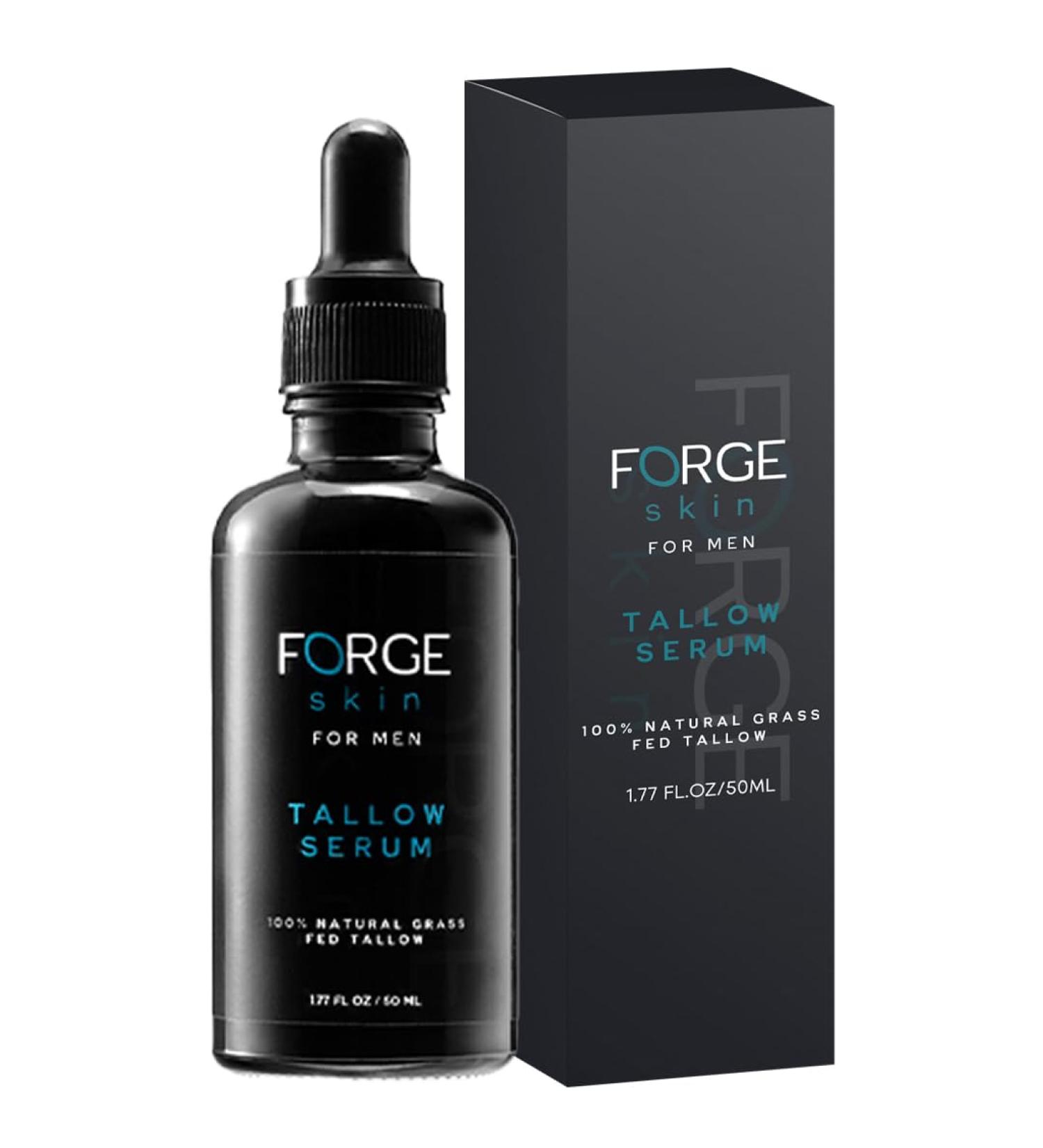 Forge Men's Anti-Wrinkle Night Serum - 50ML | Natural Ingredients Beef Tallow Vitamin C | Anti-Aging Deep Hydration Collagen Boost for All Skin Types - Buy Online on GoSupps.com