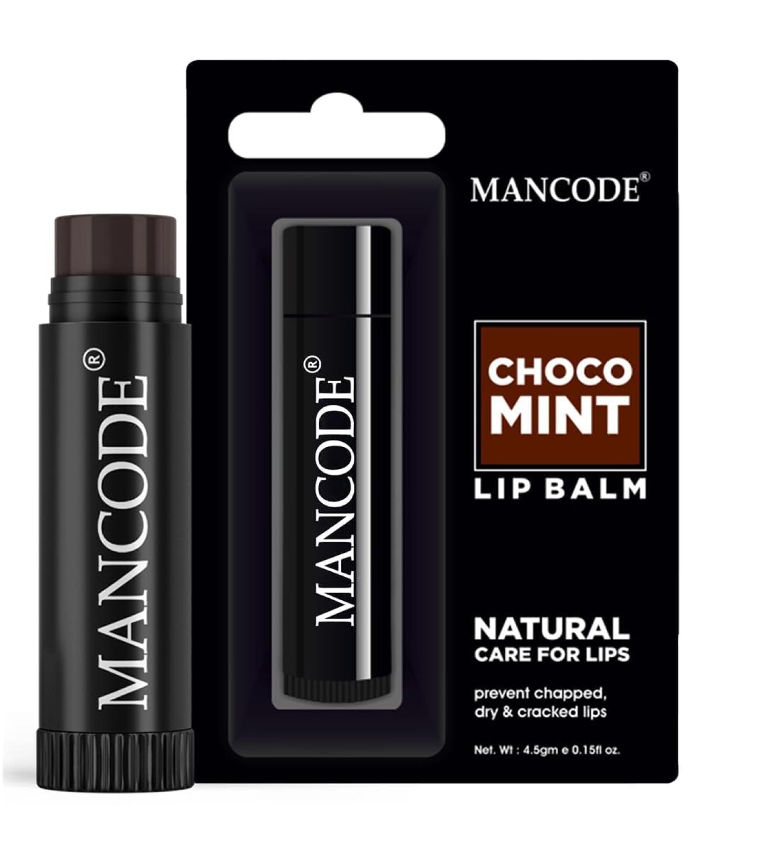 Nourishing Choco Mint Lip Balm - 4.5g Moisturizer for Dry & Chapped Lips | SPF Infused Castor Oil Lip Care for Men - Buy Online on GoSupps.com
