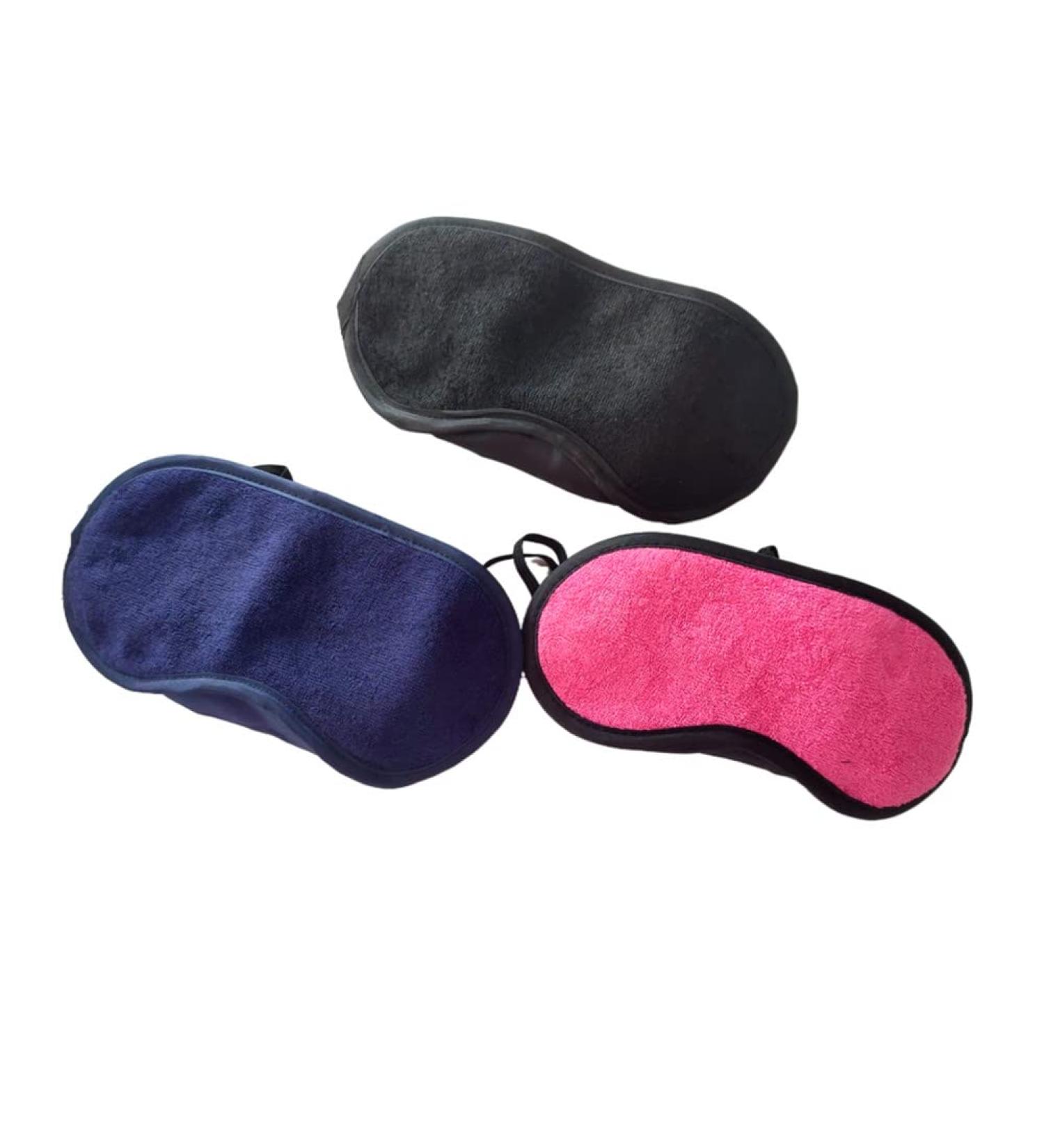 3 Pack Soft Microfiber Eye Sleep Mask Set for Kids & Adults - Stress Relief & Comfort | Rose Red Blue Black - Buy Online on GoSupps.com