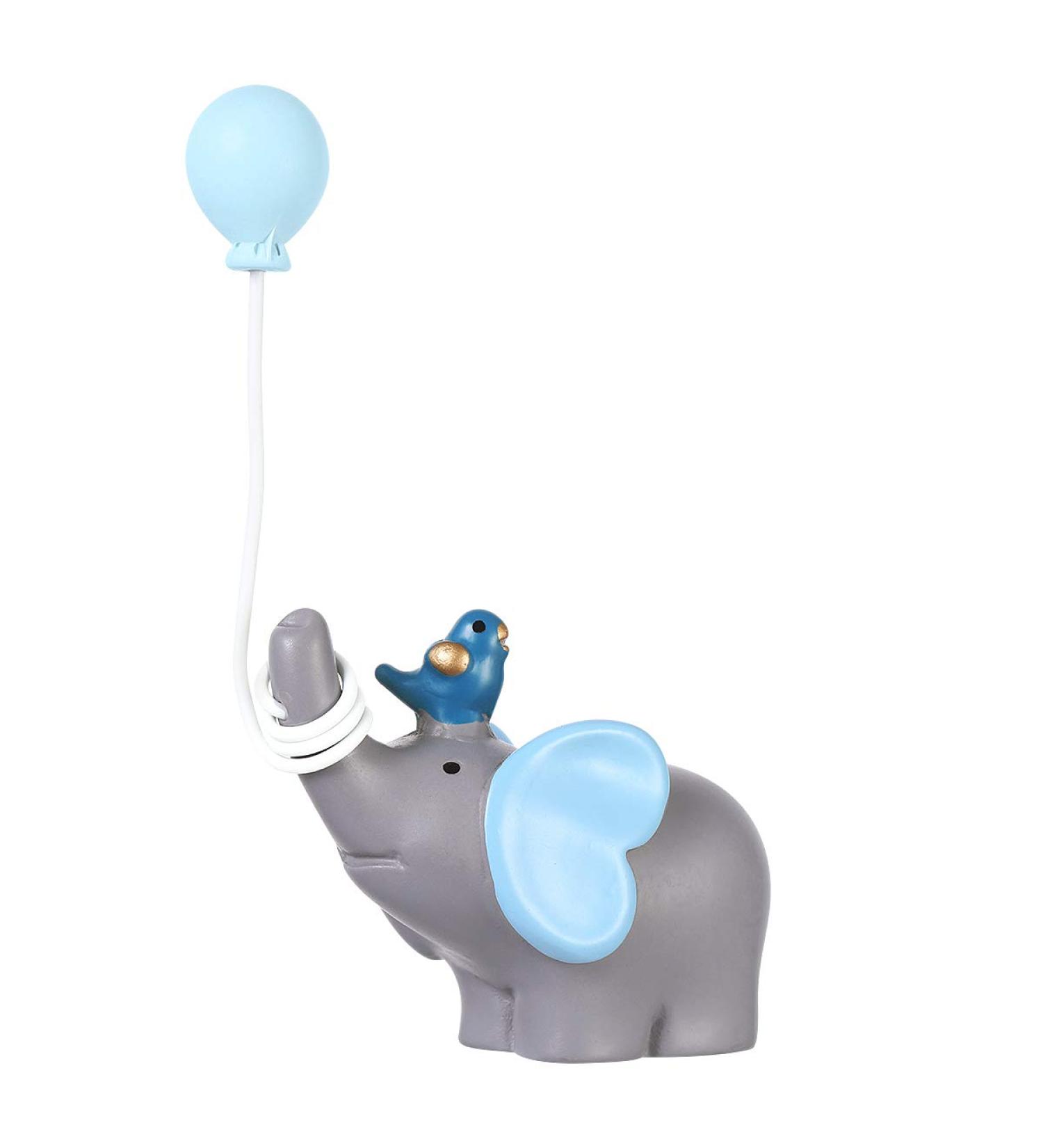 YeahiBaby Beautiful Resin Elephant Balloon and Heart Cake Topper or Small Dessert Decoration for Wedding Party Tables (Sky Blue) - Buy Online on GoSupps.com