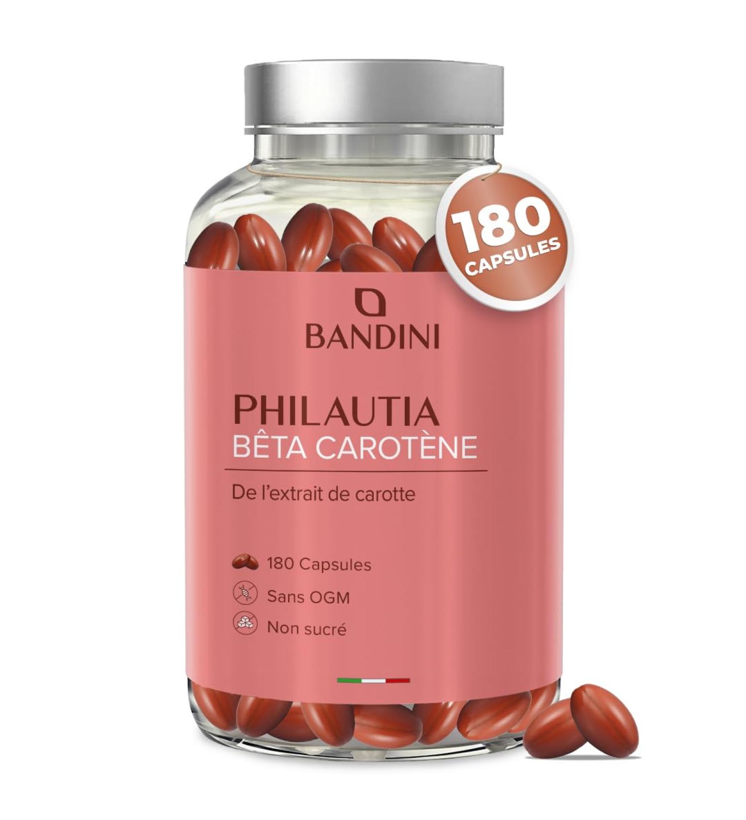 Bandini B ta carot ne | Compl ment Alimentaire Bronzage Intense & Protection Peau Soleil | 180 Capsules pour 3 Mois | Beta Carotene Extrait de Carotte Riche en Vitamine A | 100% Naturel & Vegan - Buy Online on GoSupps.com