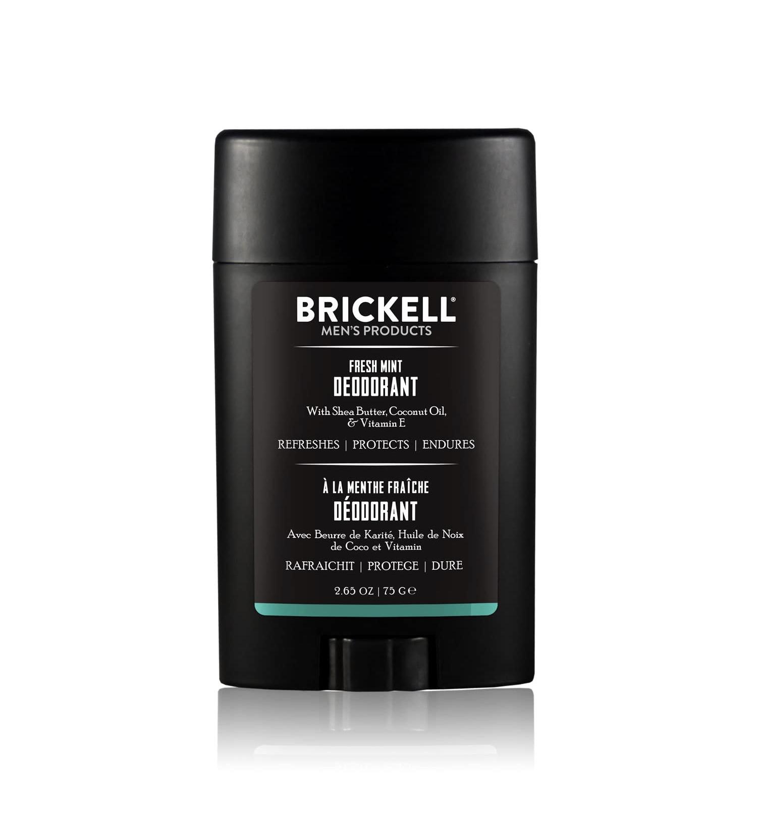 Brickell Men's Natural Deodorant - Organic & Aluminum Free, 2.65oz - Fresh Mint Scent - Buy Online on GoSupps.com