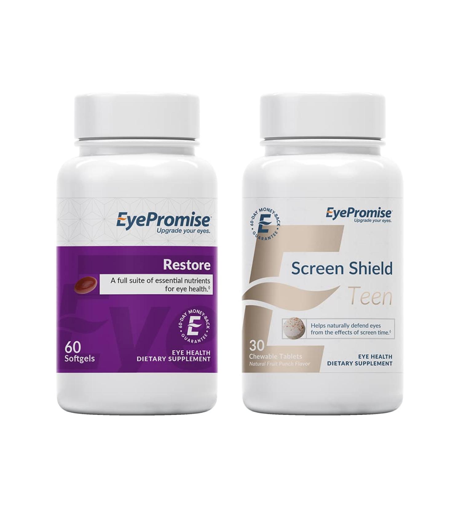 EyePromise Restore Macular Health Supplement Screen Shield Teen Chewable Eye Vitamin - Buy Online on GoSupps.com