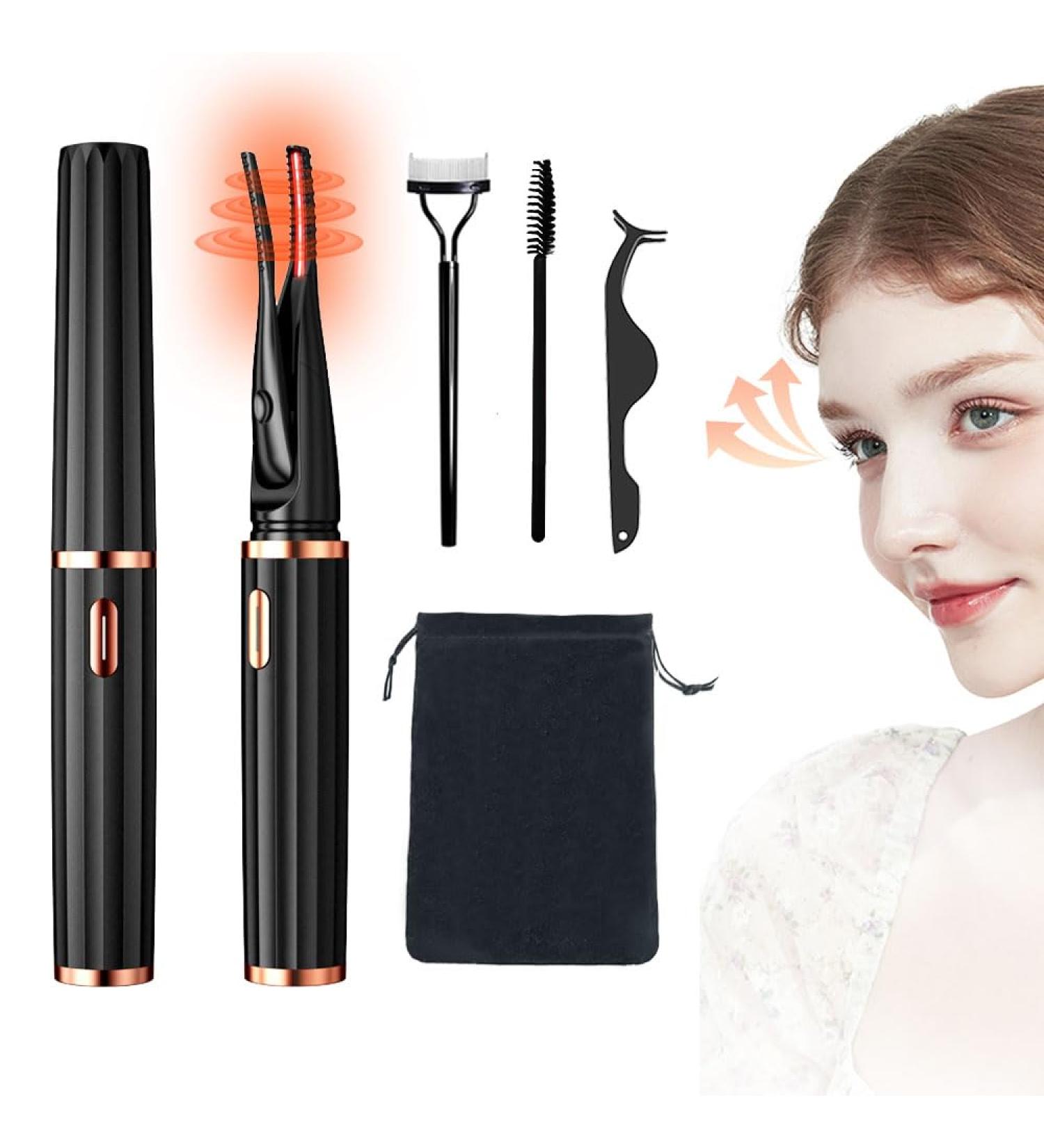 Heated Eyelash Curler - Electric Lash Lifting Kit with Temperature Control & Comb for Natural Curls | International Shipping Available - Buy Online on GoSupps.com