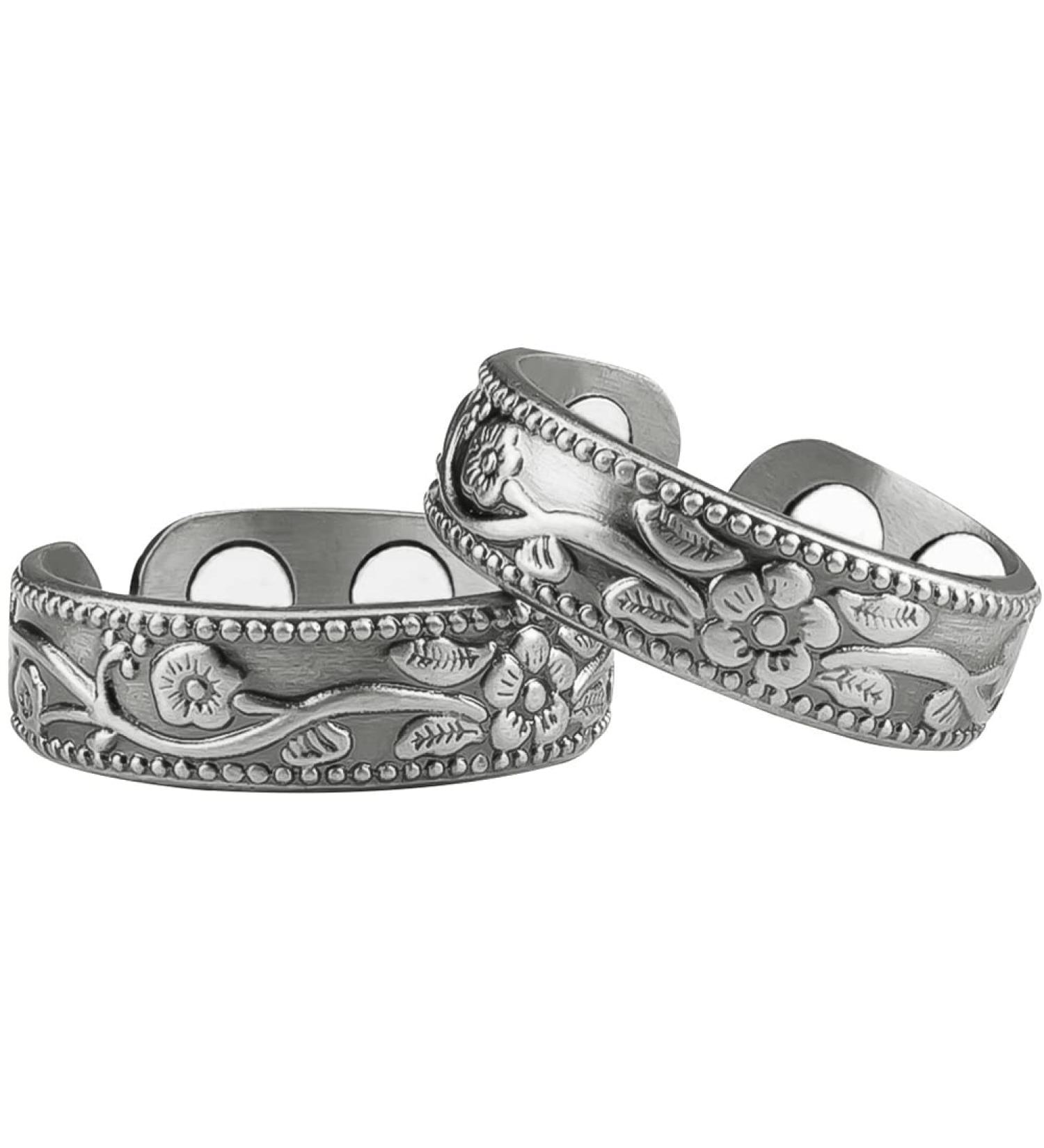 Vicmag 2PCS Magnetic Copper Rings for Women - 99.99% Solid Pure Copper - Adjustable - Gift Box Included (Grey Plum) - Buy Online on GoSupps.com