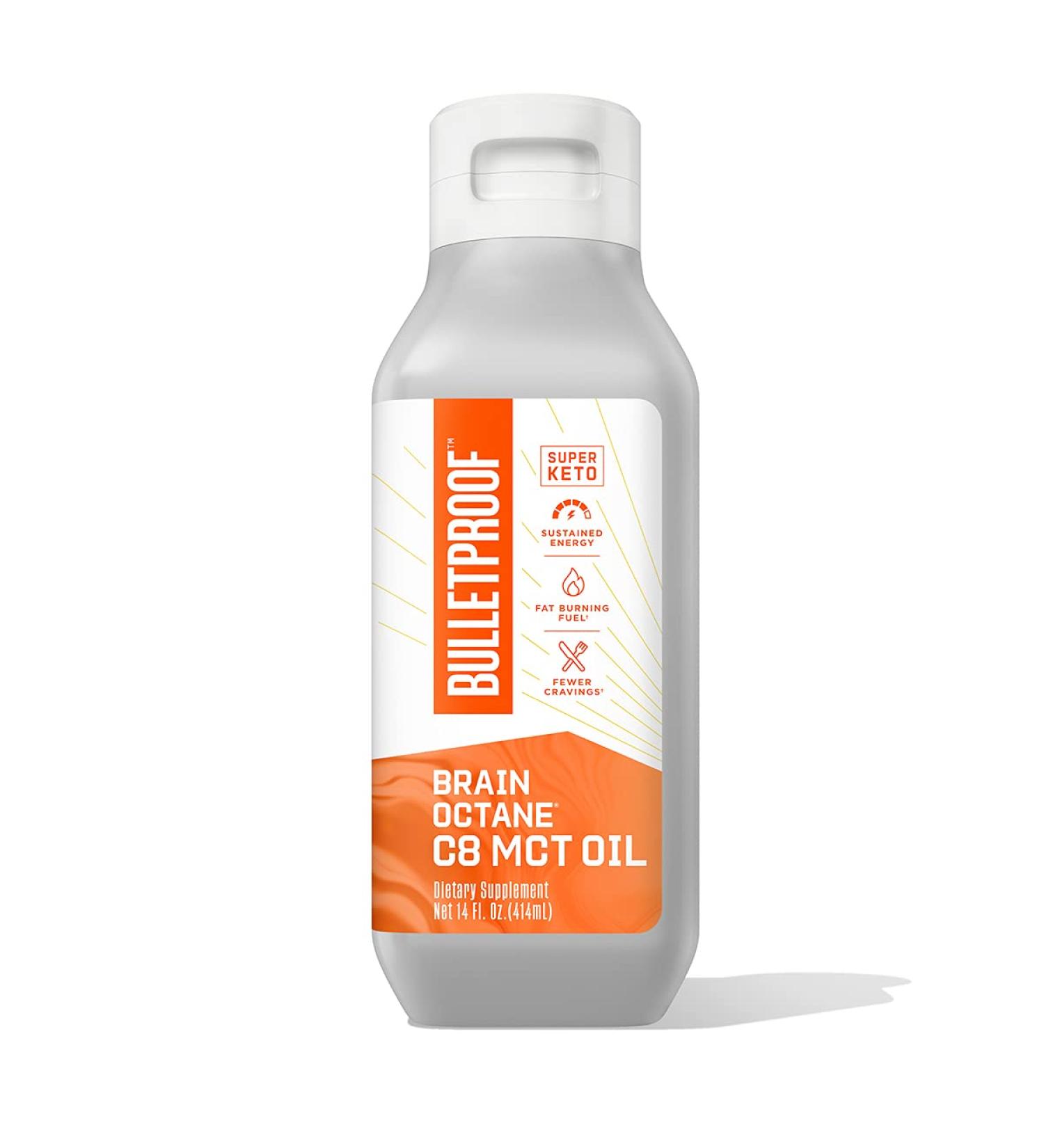 Brain Octane Premium C8 MCT Oil 14g MCTs 14 Fl Oz - Non-GMO Coconut Bulletproof Keto Supplement for Energy, Appetite Control - Vegan, Cruelty-Free - Buy Online on GoSupps.com