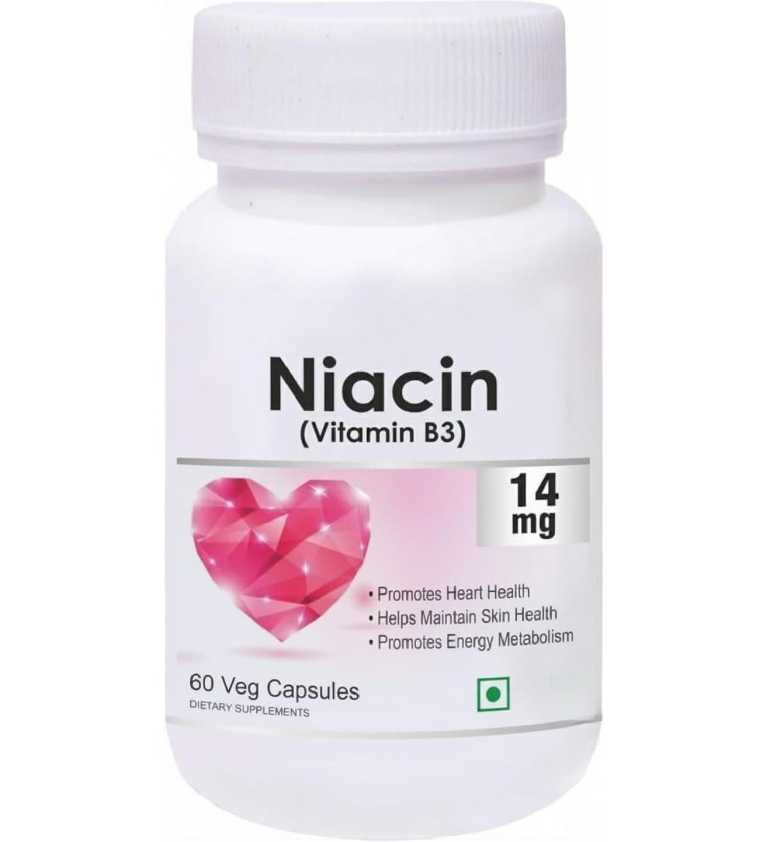 Niacin 14mg Vitamin B3 with Inositol 50mg Supplement - 60 Veg Capsules - Buy Online on GoSupps.com