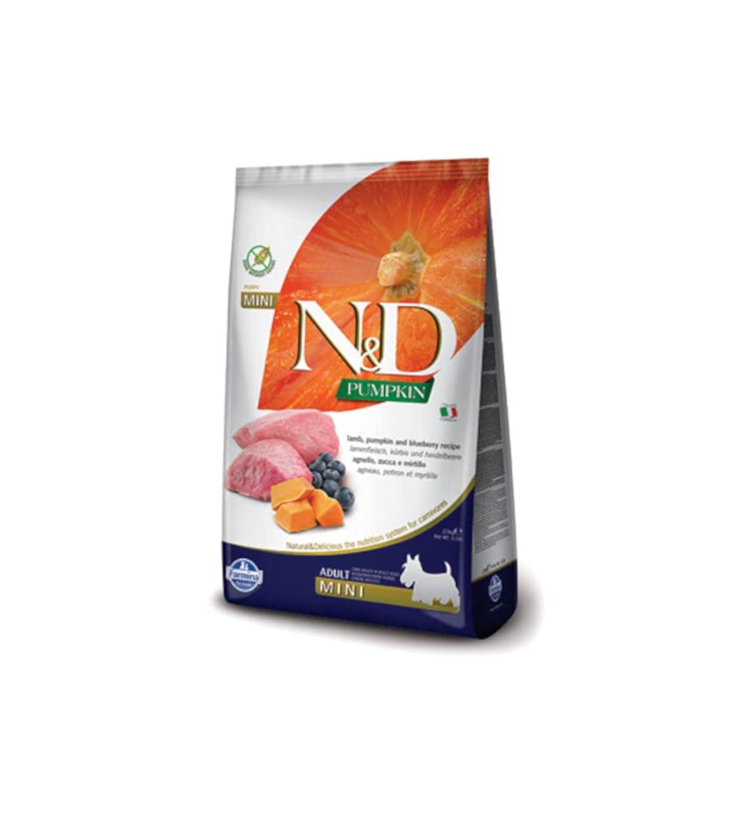 N&D Pumpkin Grain Free Adult Mini with ring, pumpkin and blueberry 800 g