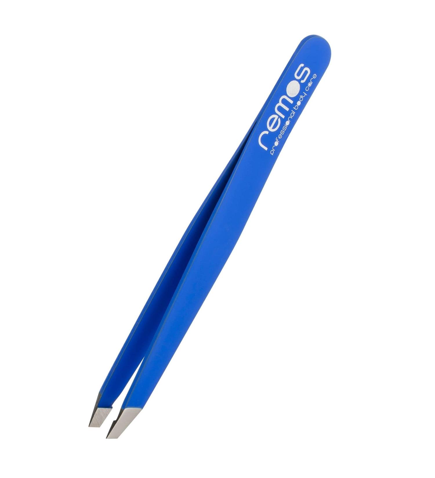REMOS Professional Tweezers with Extra Fine Tips for Perfect Eyebrow Plucking - Dark Blue | International Shipping Available - Buy Online on GoSupps.com
