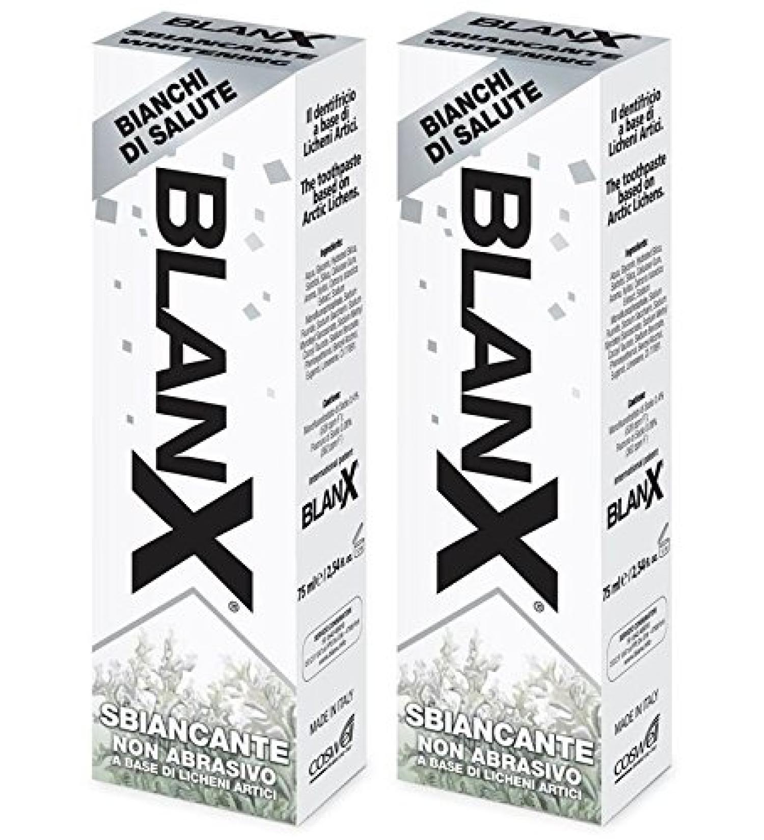 BlanX: Whitening Toothpaste with Arctic Lichens * 2.54 Fluid Ounces (75ml) Tubes (Pack of 2) * Italian Import