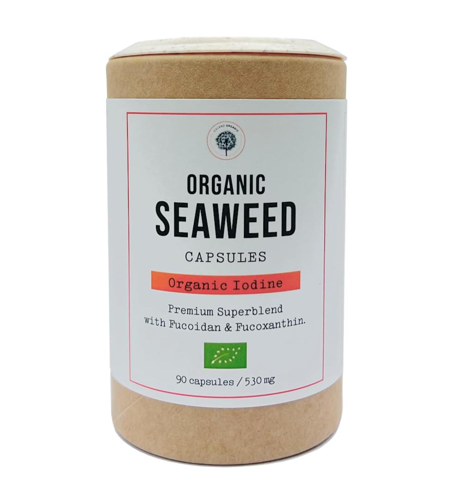 Iceland Organic Seaweed Capsules Bladderwrack + Dulce + Oarweed. Hand Harvested Premium Superblend. 90 Count (Pack of 1) - Buy Online on GoSupps.com