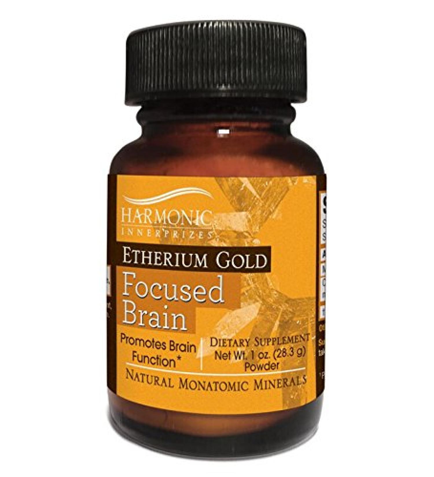 Etherium Gold Focused Brain Powder - 1 oz (28.3 g) by Harmonic Innerprizes - Buy Online on GoSupps.com