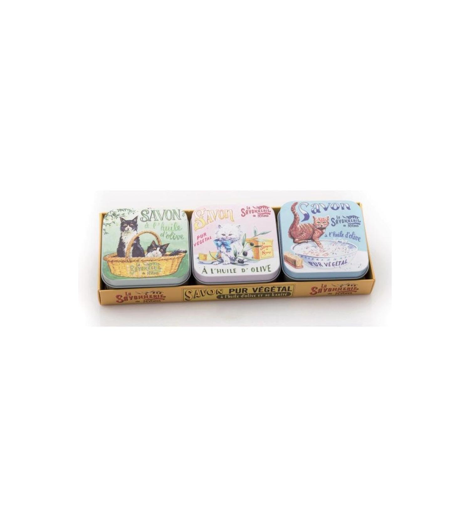 LA SAVONNERIE DE NYONS Assorted Cat Soaps - 3pk 3.5oz | Premium French Soaps for Pet Lovers | International Shipping Available - Buy Online on GoSupps.com