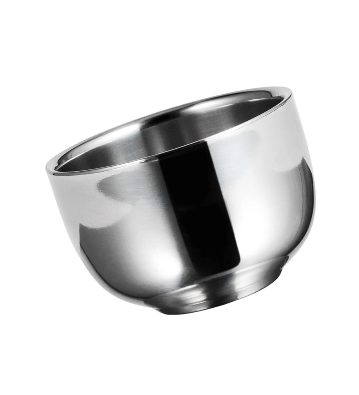 Minkissy Impact Bowl Shaving Soap Cup - Stainless Steel Foaming Mug for Men | Practical Shaving Shell & Mixing Bowl - Buy Online on GoSupps.com