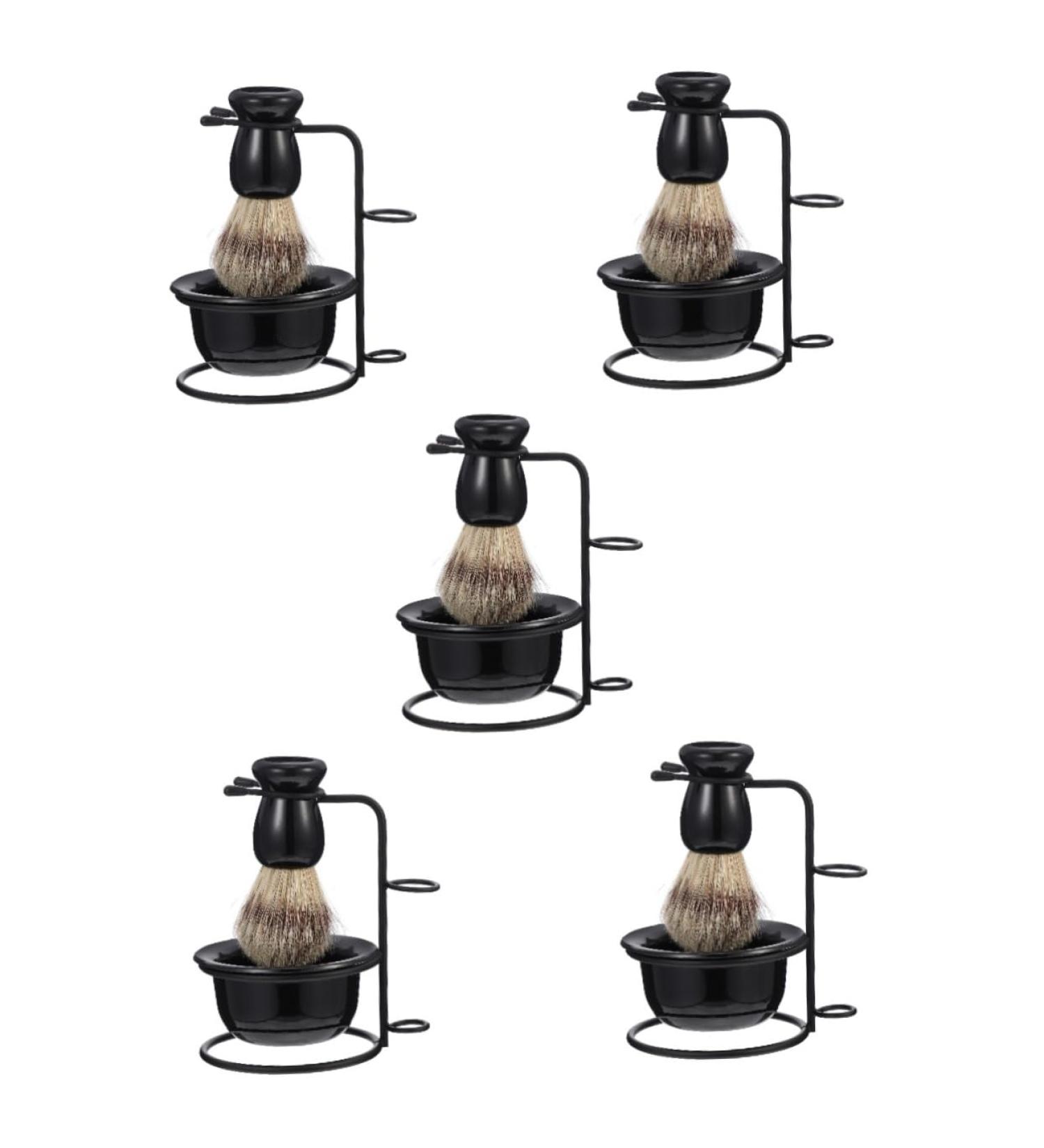 Frcolor 5-Piece Beard Care Set - Shaving Brush Razor Organizer & Shaping Bowl for Men | Stainless Steel Grooming Accessories - Buy Online on GoSupps.com