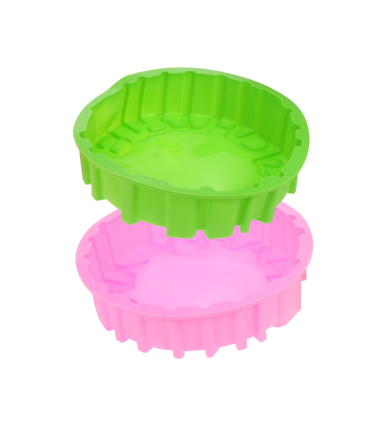 IMIKEYA Birthday Cake Mold 2pcs Happy Birthday Baking Pan Non Stick Baking Tools Silica Gel Silicone Molds 19X19CM Assorted Color - Buy Online on GoSupps.com