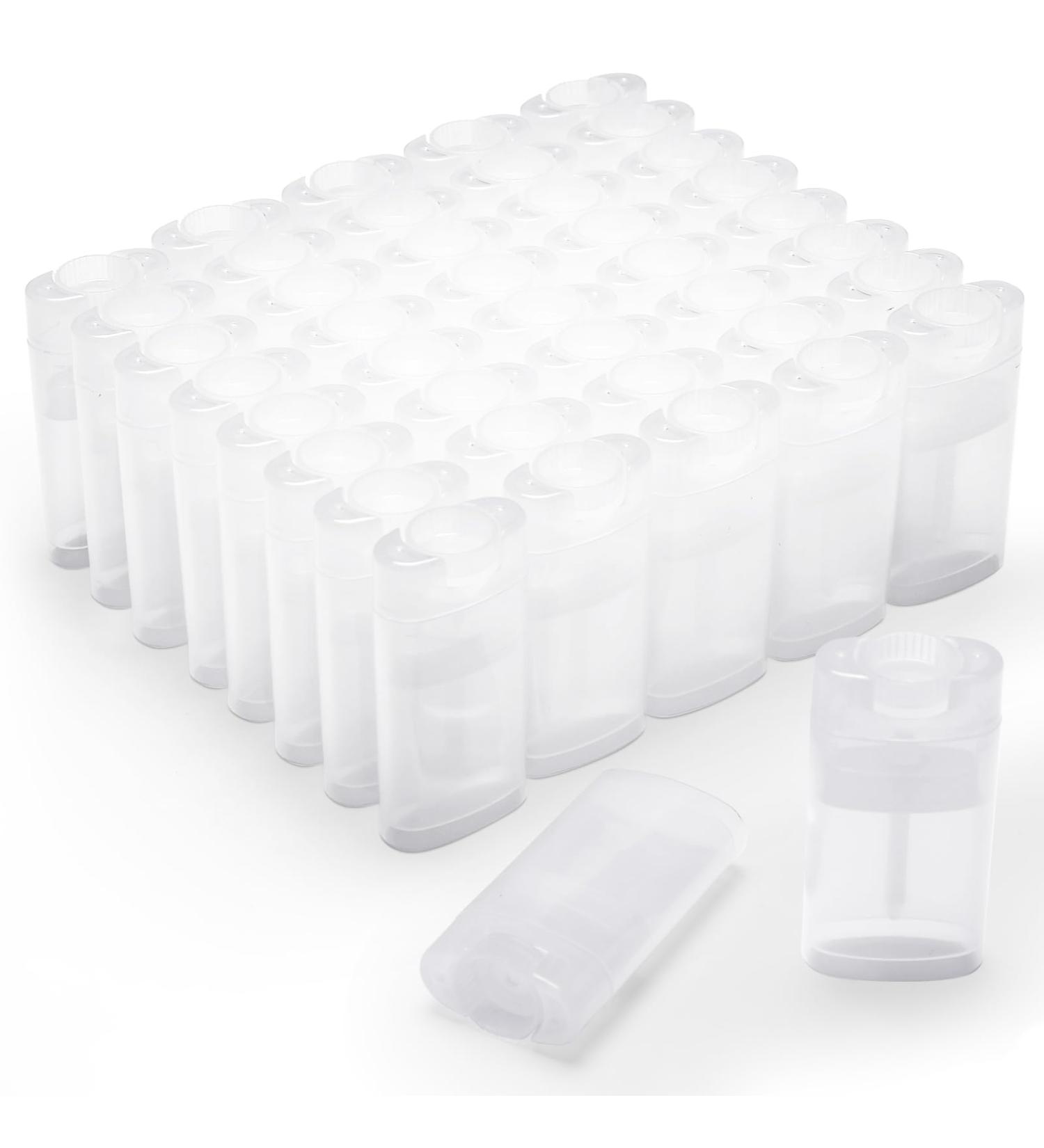 Wesiti 100 Pcs Plastic Empty Deodorant Containers 1/2 oz Travel Deodorant 15ml Refillable Containers Tubes Oval Lip Balm Tubes for Lip Balm DIY(Clear) - Buy Online on GoSupps.com