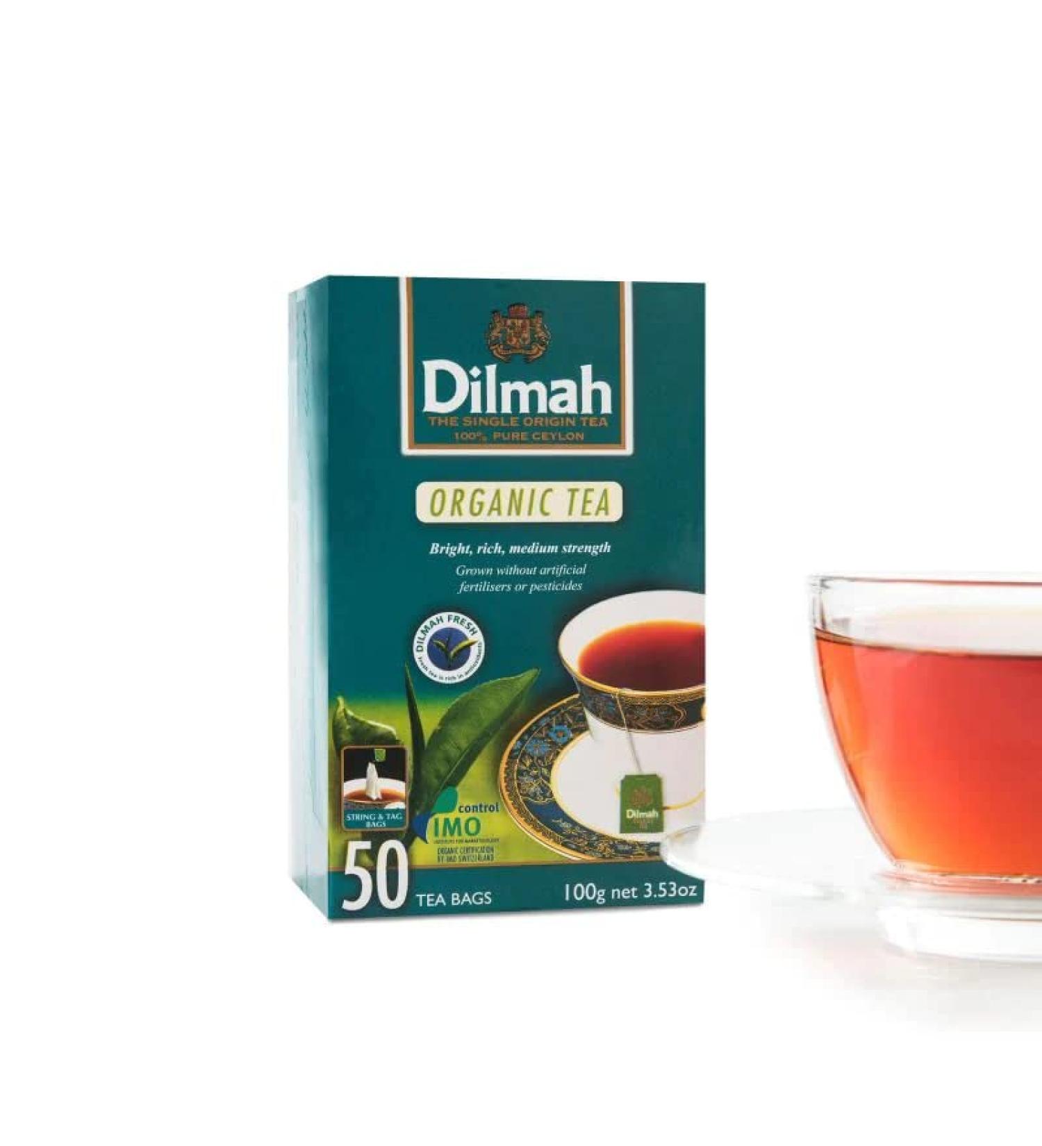 Dilmah Organic Black Tea-50 Tea Bags with Tag (1 pack) - Buy Online on GoSupps.com