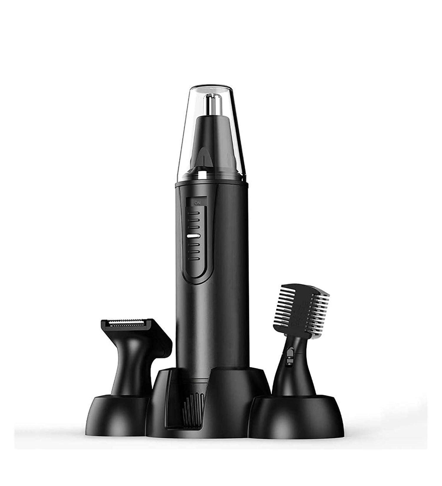 Professional Nose Hair Trimmer - Painless 3-in-1 Ear Nose Eyebrow & Facial Trimmer for Men & Women - Waterproof Dual Edge Blades - Black - Buy Online on GoSupps.com