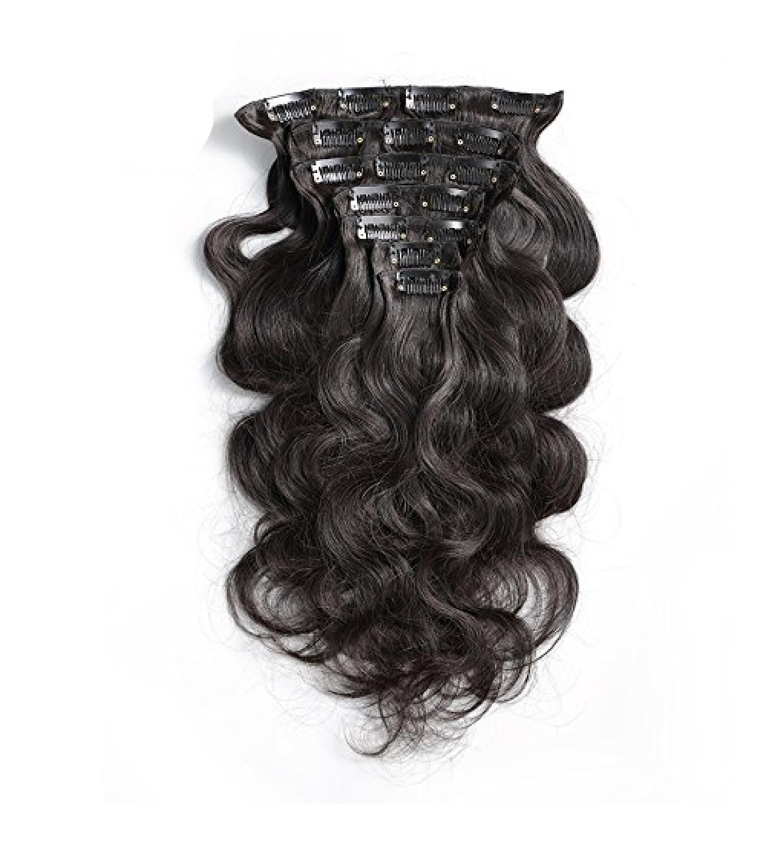 Mila 24-inch Clip-In Human Hair Extensions - 100% Remy Wavy Body Wave 7 Wefts 120g - International Shipping Available - Buy Online on GoSupps.com