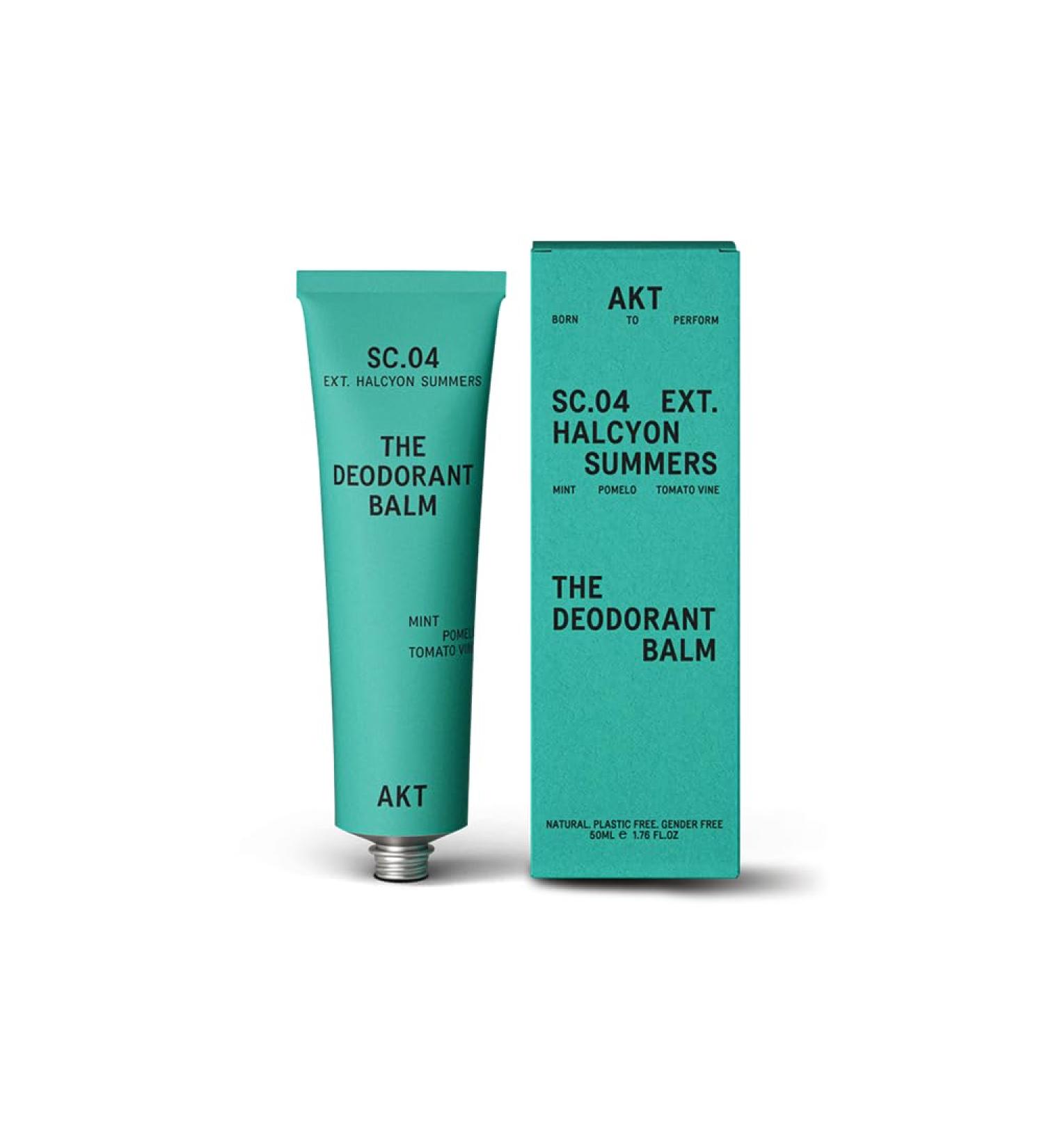 AKT Deodorant Balm - SC.04 Halcyon Summers 50ml | Plastic-Free, Gender-Free, Aluminium-Free | Long-lasting Natural Deodorant | Mint Pomelo Tomato Vine Scent - Buy Online on GoSupps.com