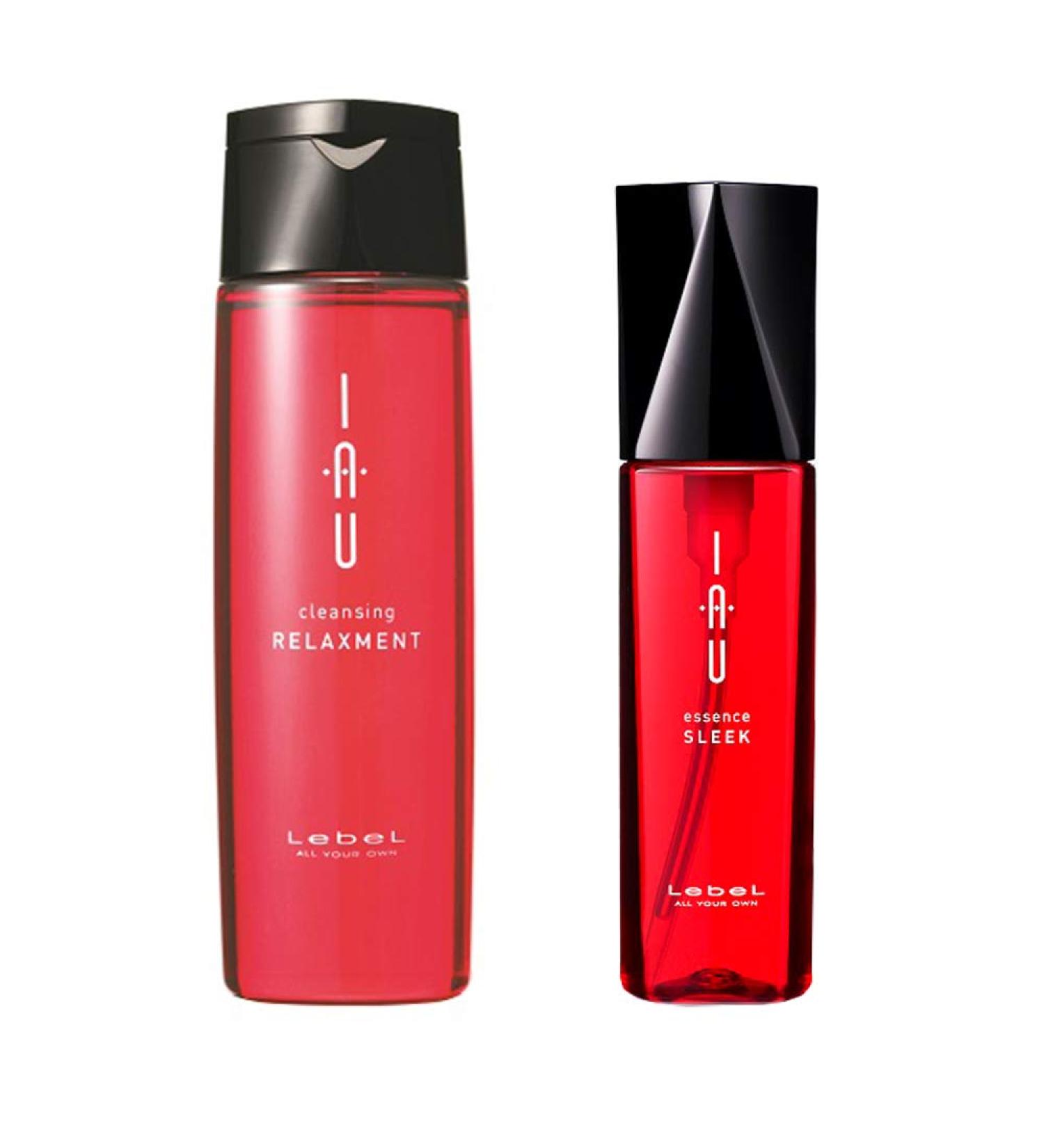Lebel IAU Cleansing Relaxment Hair Shampoo 200ml & Lebel IAU Hair Essence Sleek 100ml Set (Green Tea Set)
