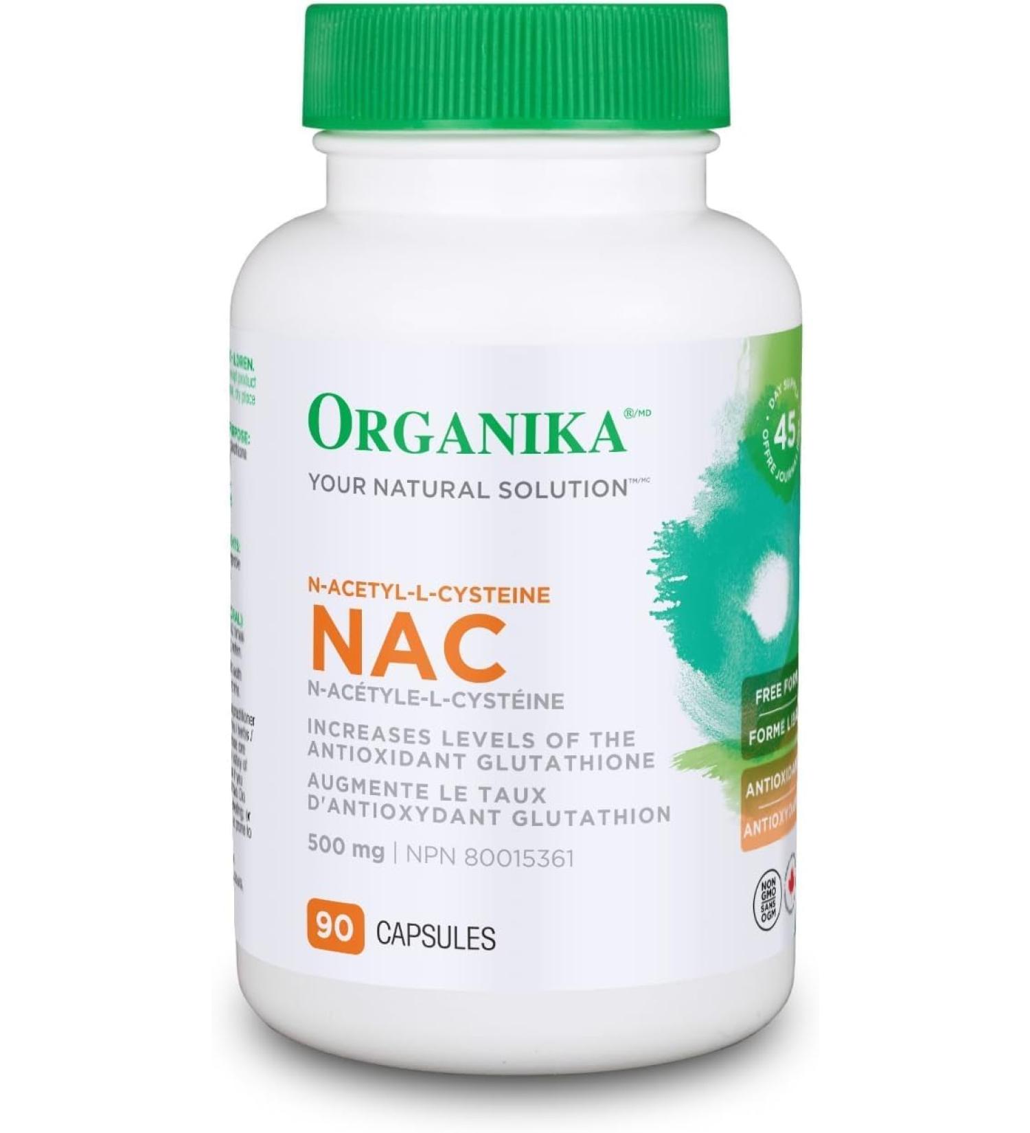 Organika NAC (N-Acetyl-L-Cysteine) 90 Capsules - Boost Immunity and Detoxify Naturally - Buy Online on GoSupps.com