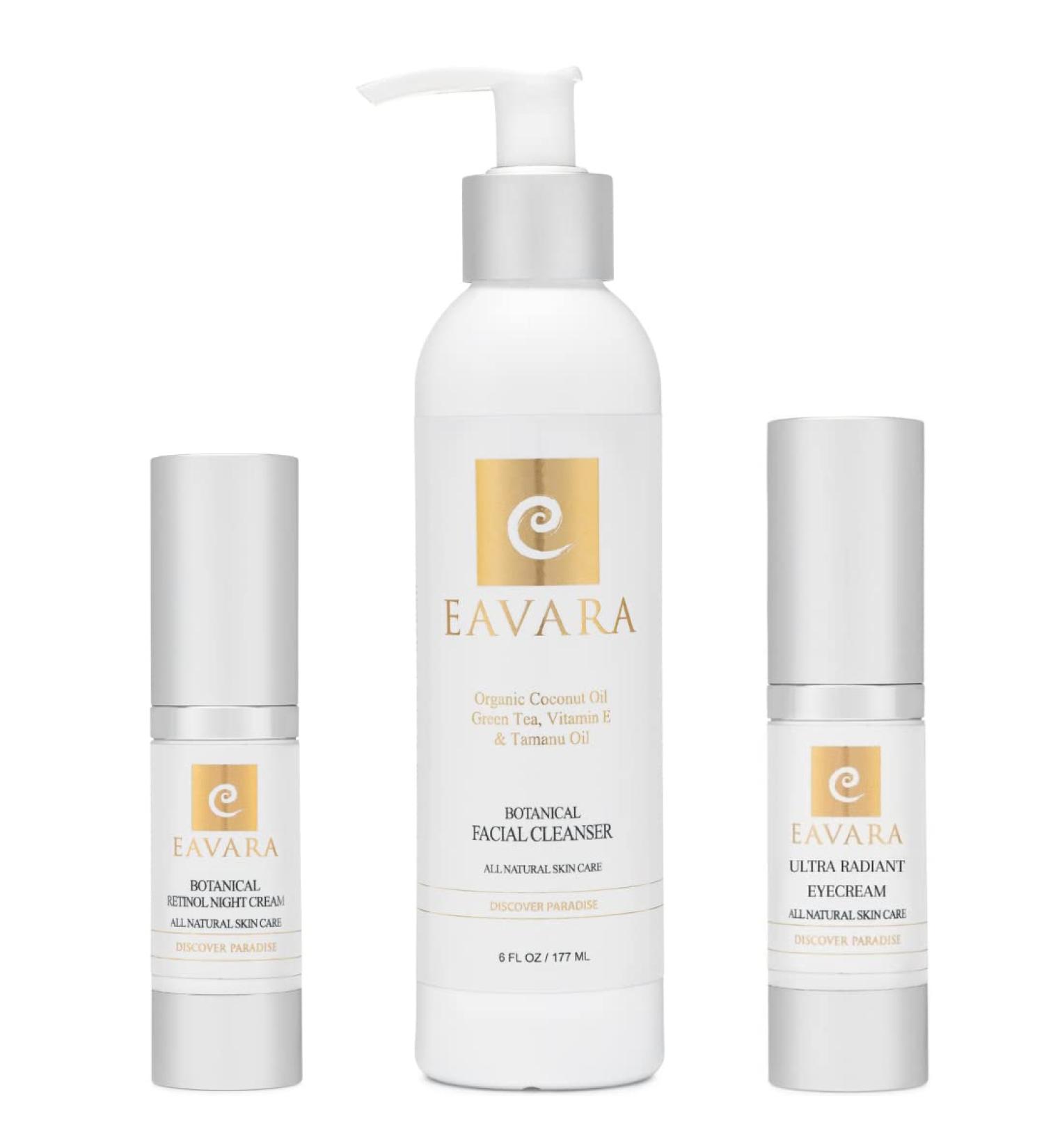 Organic Anti Aging Eye Cream Natural Facial Cleanser and Retinol Night Cream - Buy Online on GoSupps.com