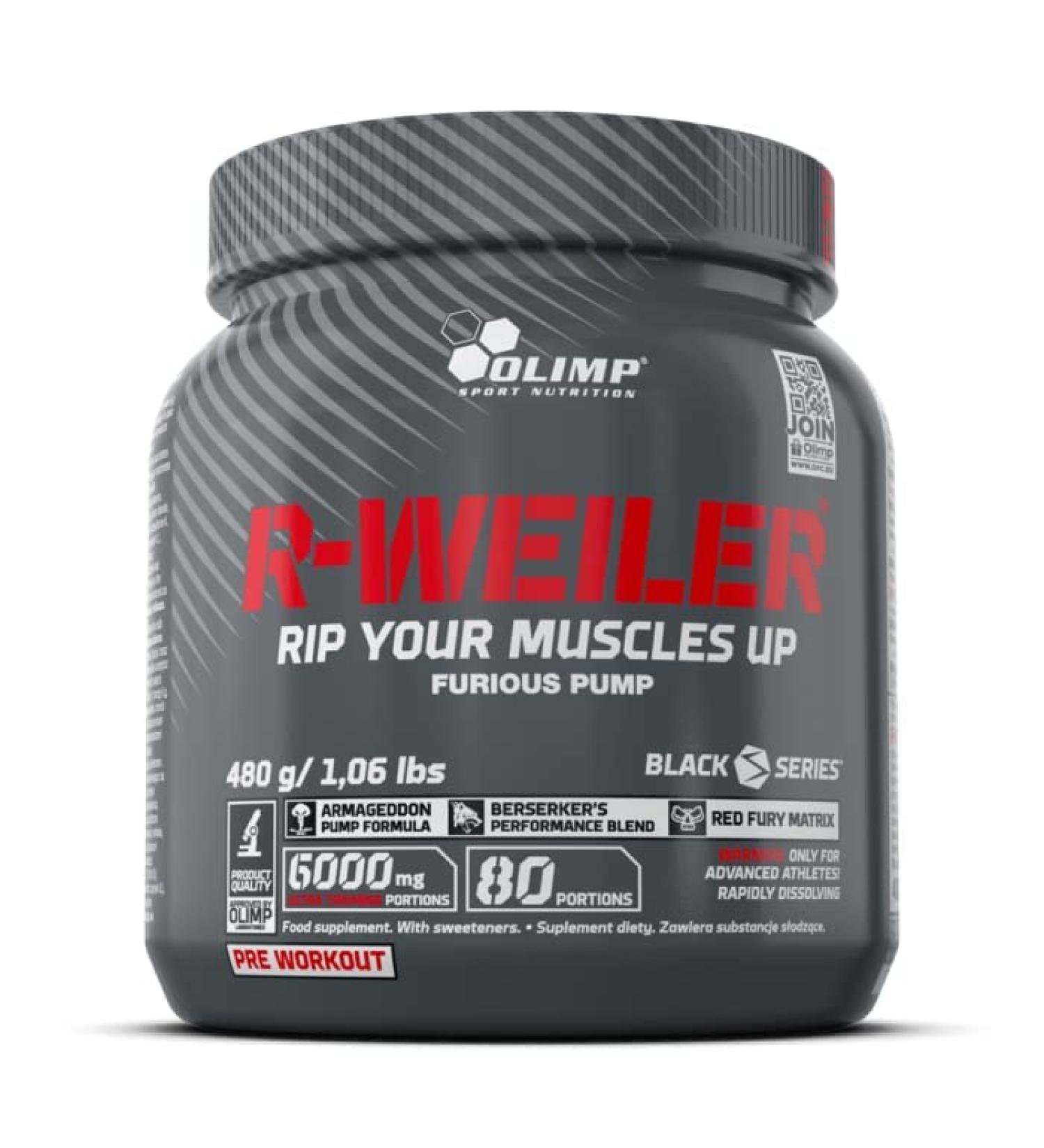 Olimp R-Weiler Pre Workout Booster Powder 480g | Sugar-Free Energy Drink with Vitamin B Caffeine & Beta-Alanine - Raging Cola Flavor - Buy Online on GoSupps.com
