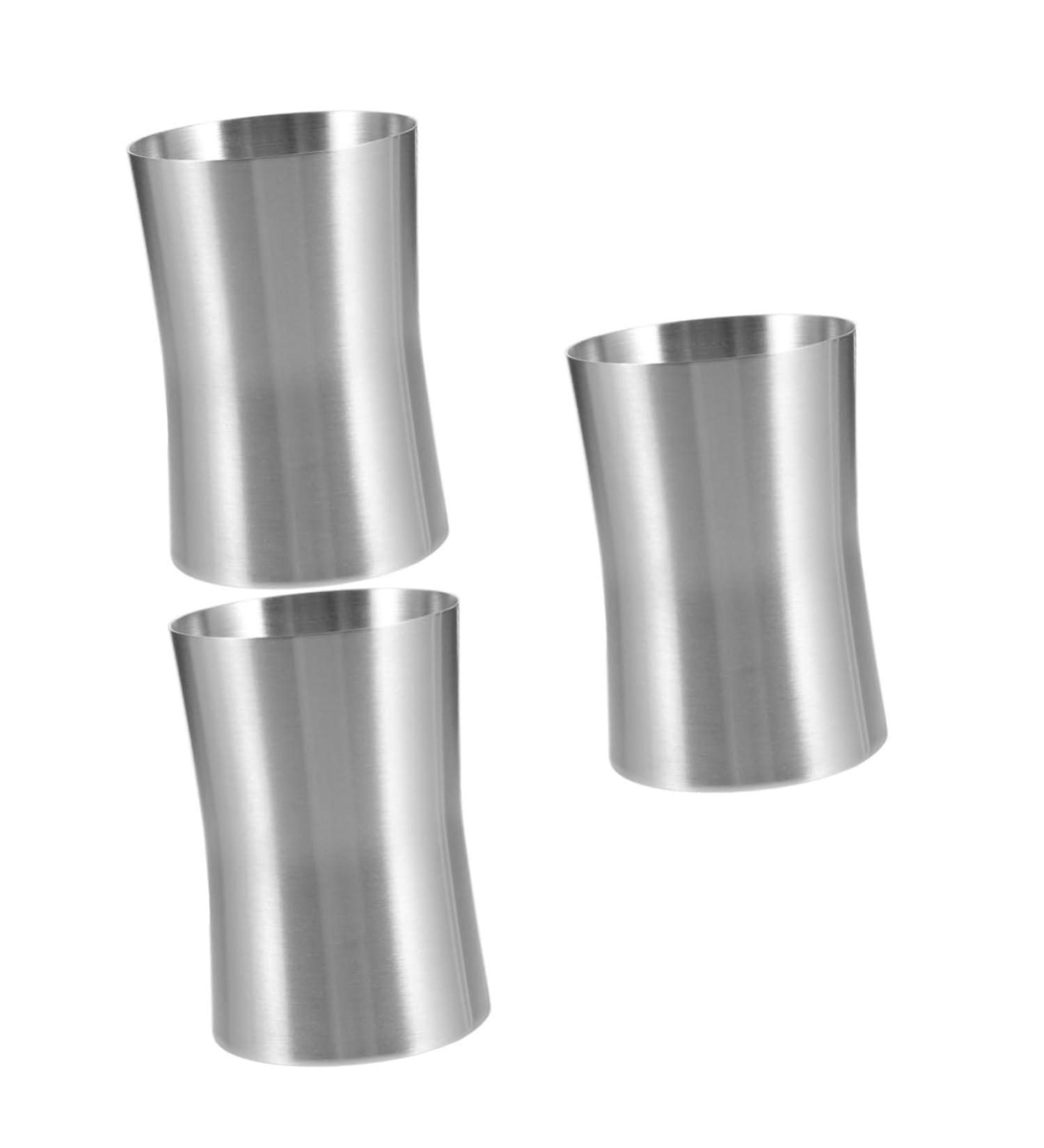 Alipis 3-St Stainless Steel Mundwater Cup - Rust-Free Makeup Brush & Toothbrush Holder | Travel-Friendly Bathroom Storage - Buy Online on GoSupps.com