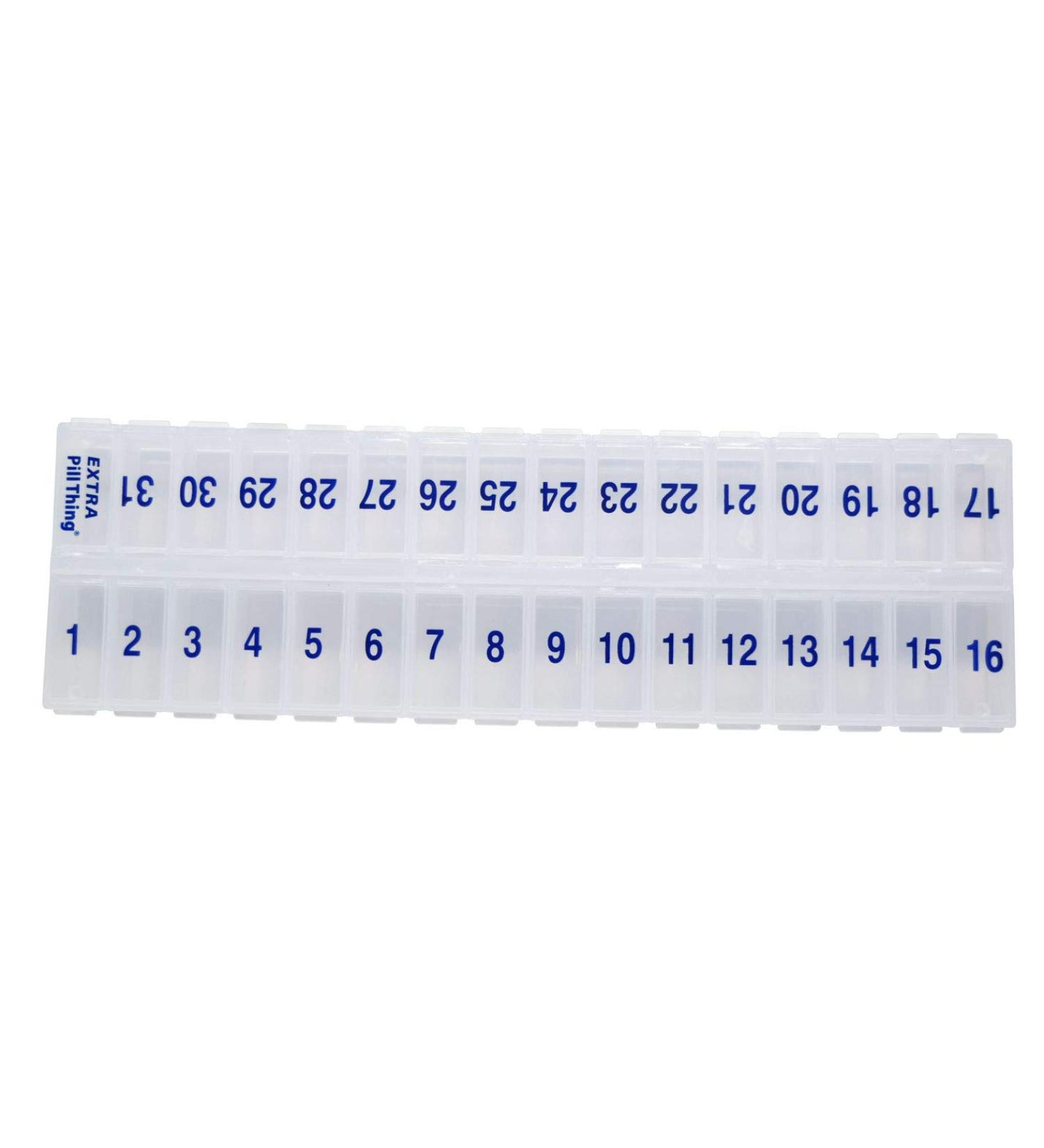 Once-a-Day Monthly Pill Organizer | Removable Lid | Large BPA-Free Pill Box for Medications - Easy Loading & Extra Compartment - Buy Online on GoSupps.com