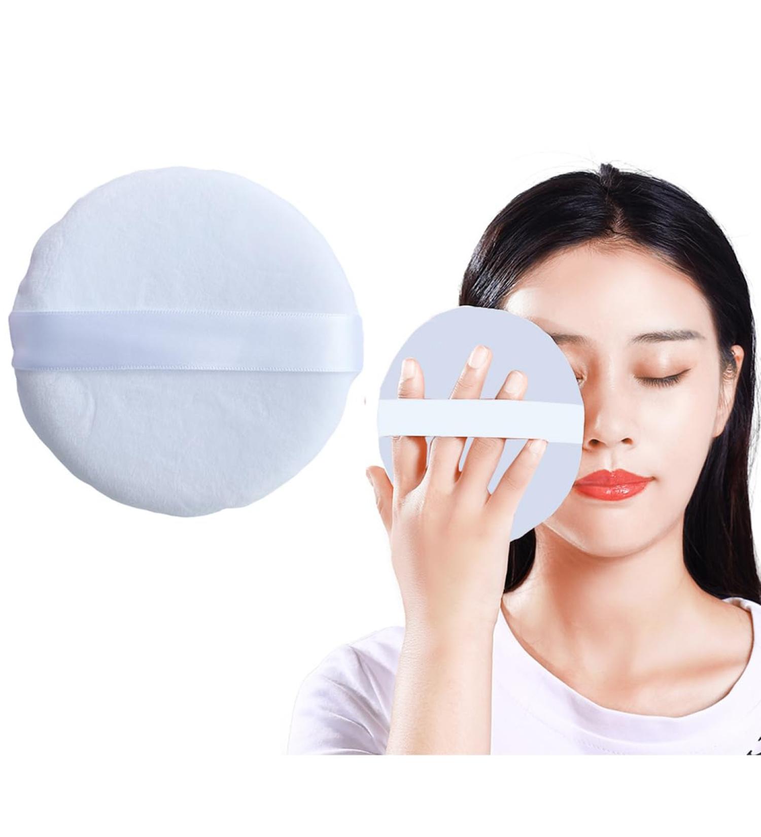 Buy White 13CM Large Round Facial Sponge Puff | Cotton Powder Puff for Makeup & Body | Ideal for Loose Powder & Foundation - Buy Online on GoSupps.com