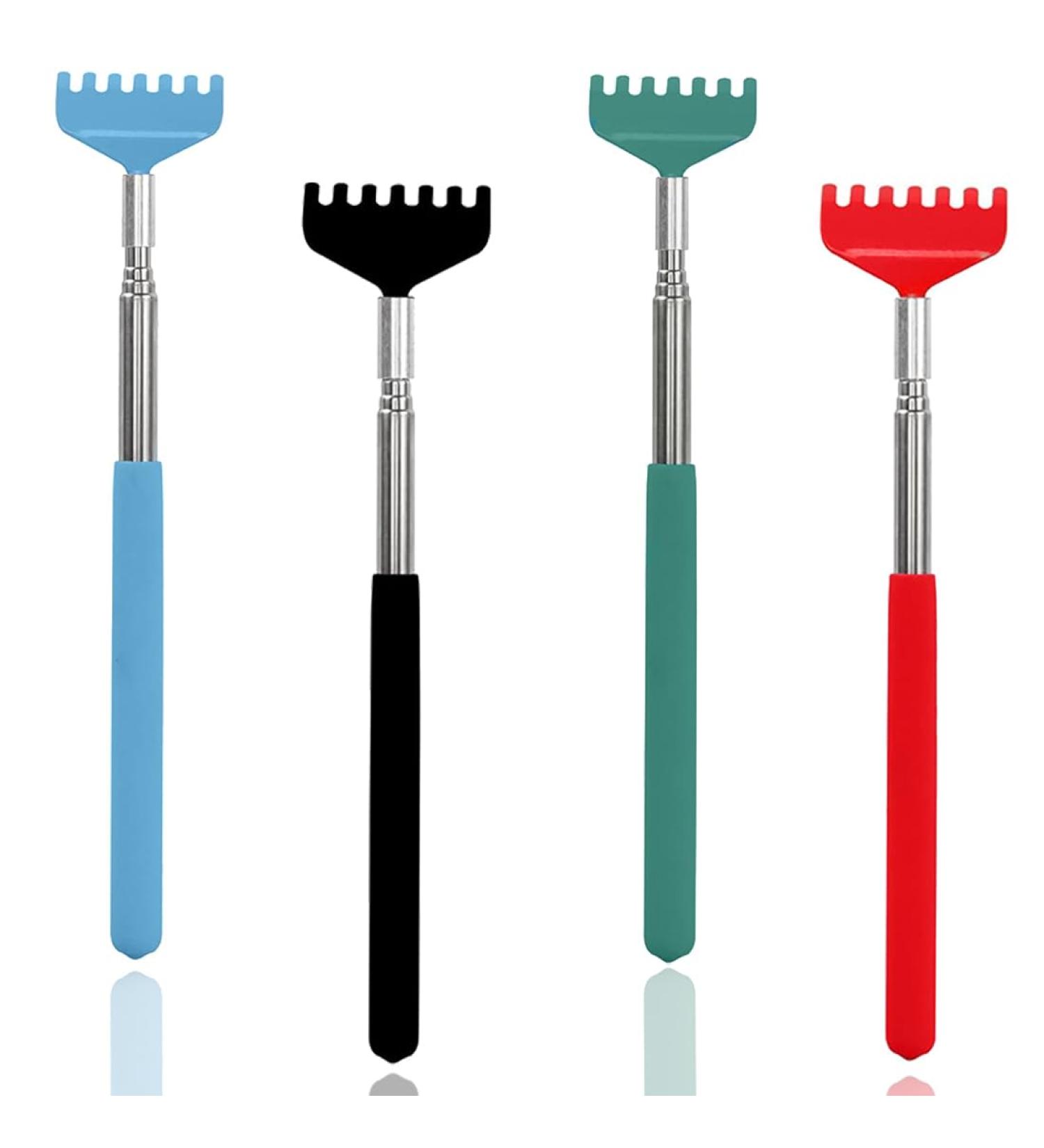 Buy LZKHEH 4X Stainless Steel Telescopic Back Scratcher - Portable Rubber Handle Itching Massage Tool for Head & Back Relief - Buy Online on GoSupps.com
