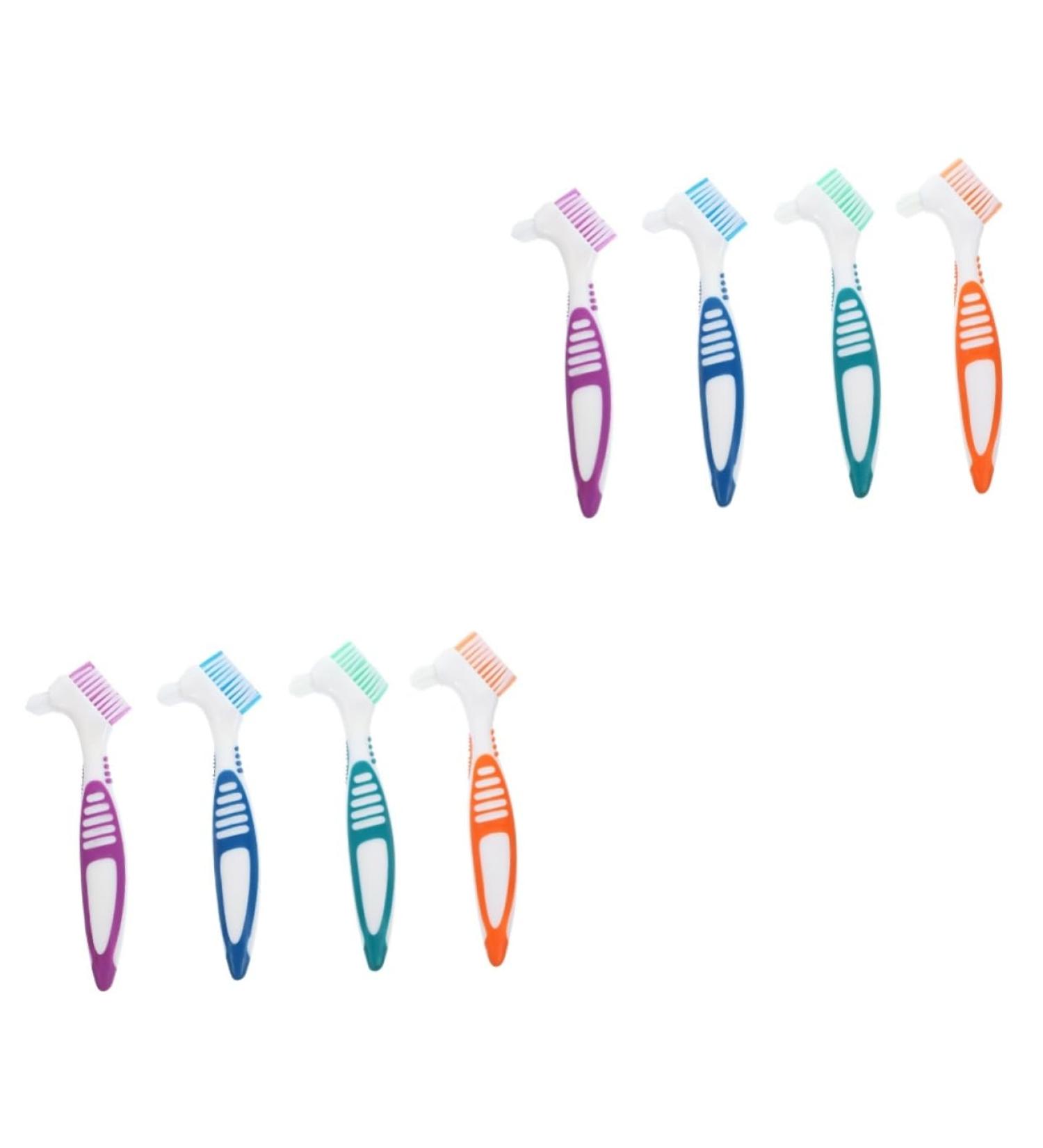 Angoily 8pcs Colored Rubber Denture Toothbrushes - Chemical Care for Effective Cleaning | International Shipping Available - Buy Online on GoSupps.com