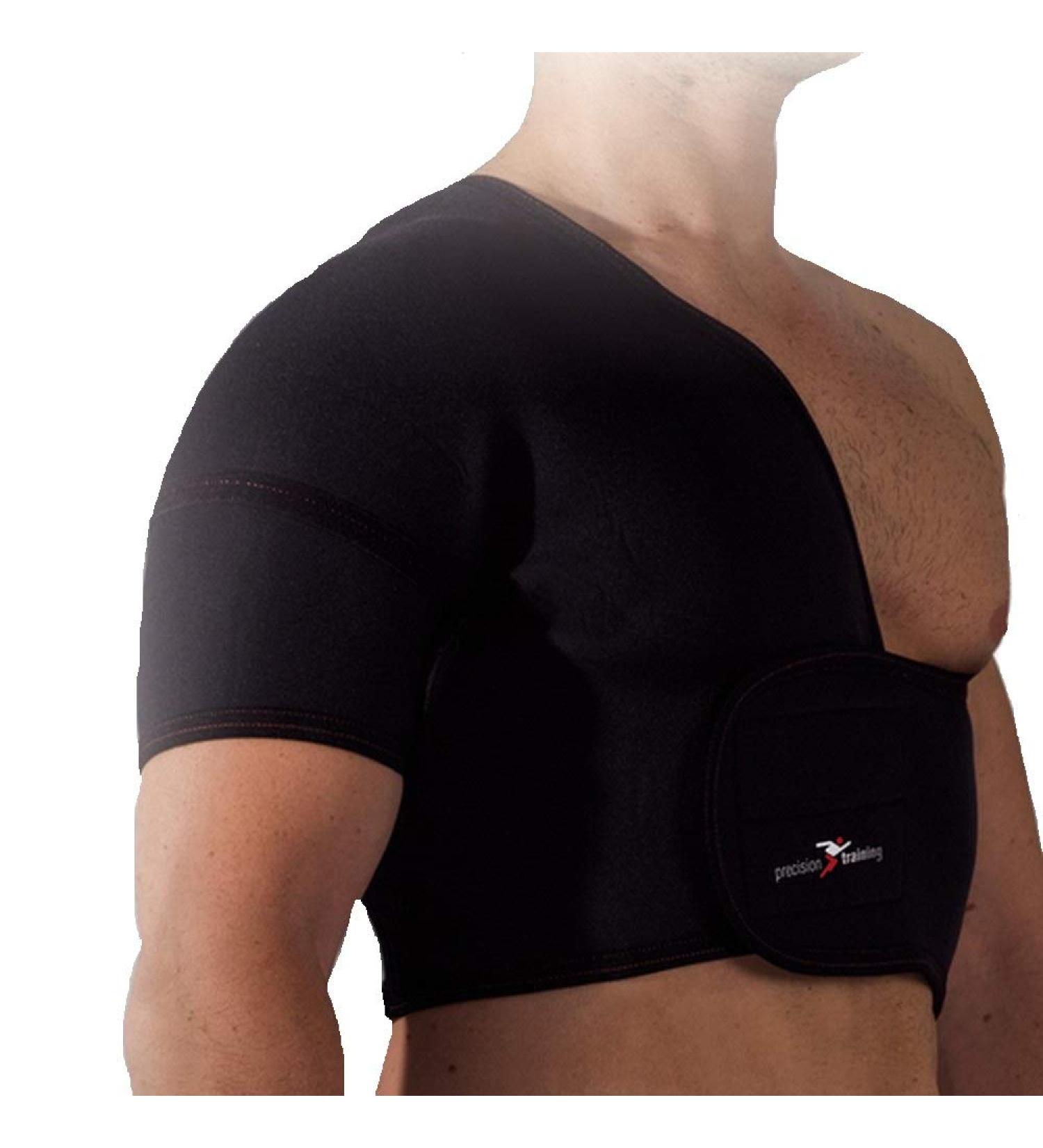 Precision Training Neoprene Half Shoulder Support (right) - Black/red Medium