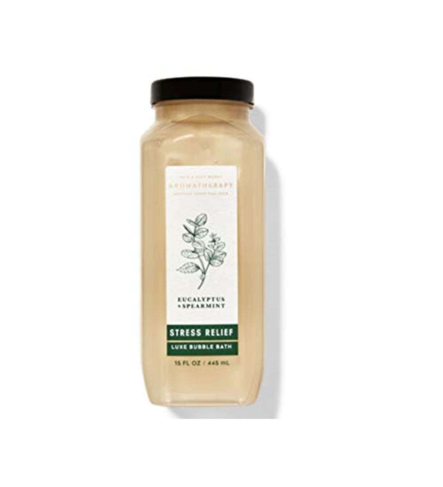 Bath and Body Works Aromatherapy Stress Relief Eucalyptus Spearmint Luxury Bubble Bath 15 Fl Oz