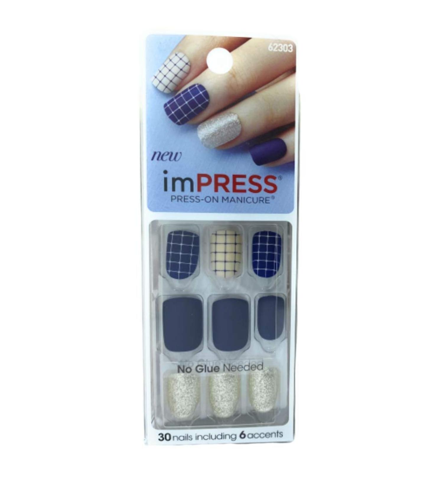 Shop Kiss imPress Nails #62303 - Matte Navy Blue Press-On Nails - Fast International Shipping - Buy Online on GoSupps.com