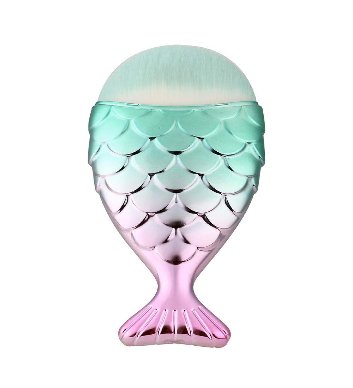 Scale Fish Brush Cosmetic Brush Bottom Makeup Fishtail Brush Powder Makeup Brush Thick Hair Brush One Size Multicolor