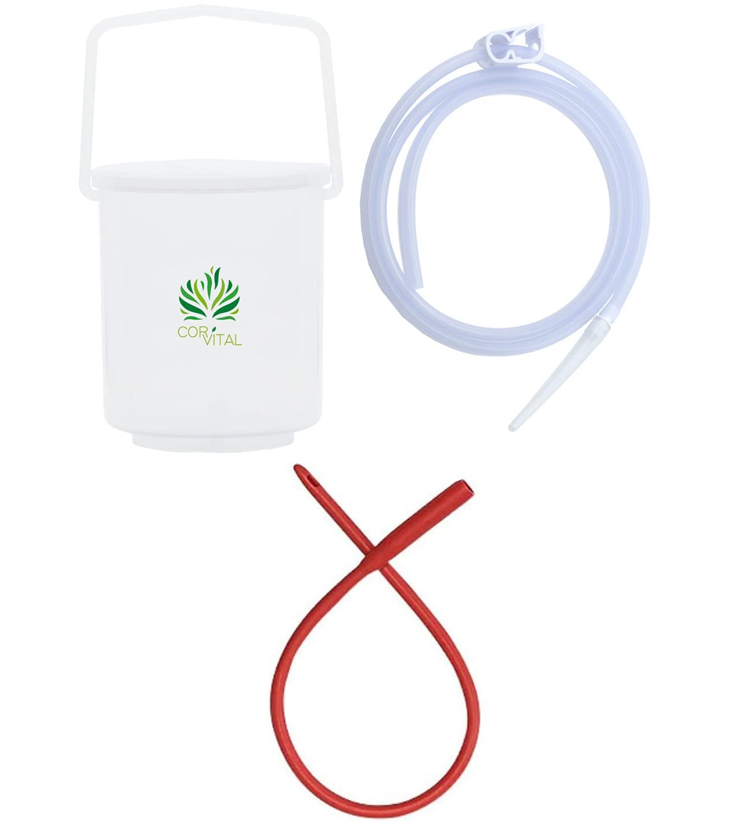 Coffee Enema Kit for Colon Cleansing | Complete Accessories & Organic Detox | Gerson Recommended Enema Bucket Kit - Buy Online on GoSupps.com