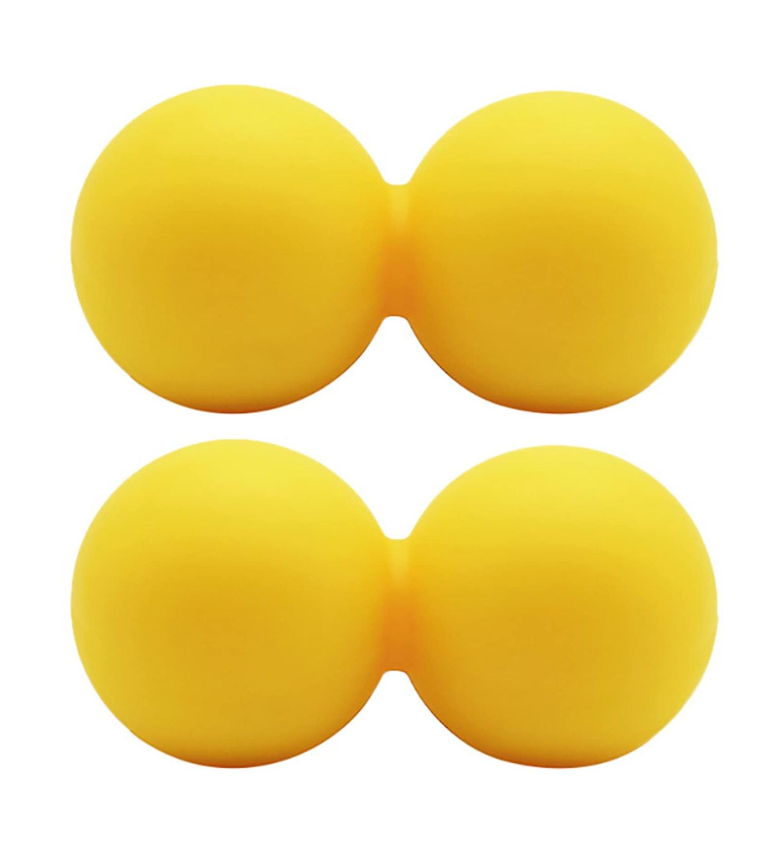 QUR Peanut Massage Ball - Double Massage Ball for Myofascial & Muscle Relaxation Acupuncture Therapy - Yellow | International Shipping Available - Buy Online on GoSupps.com