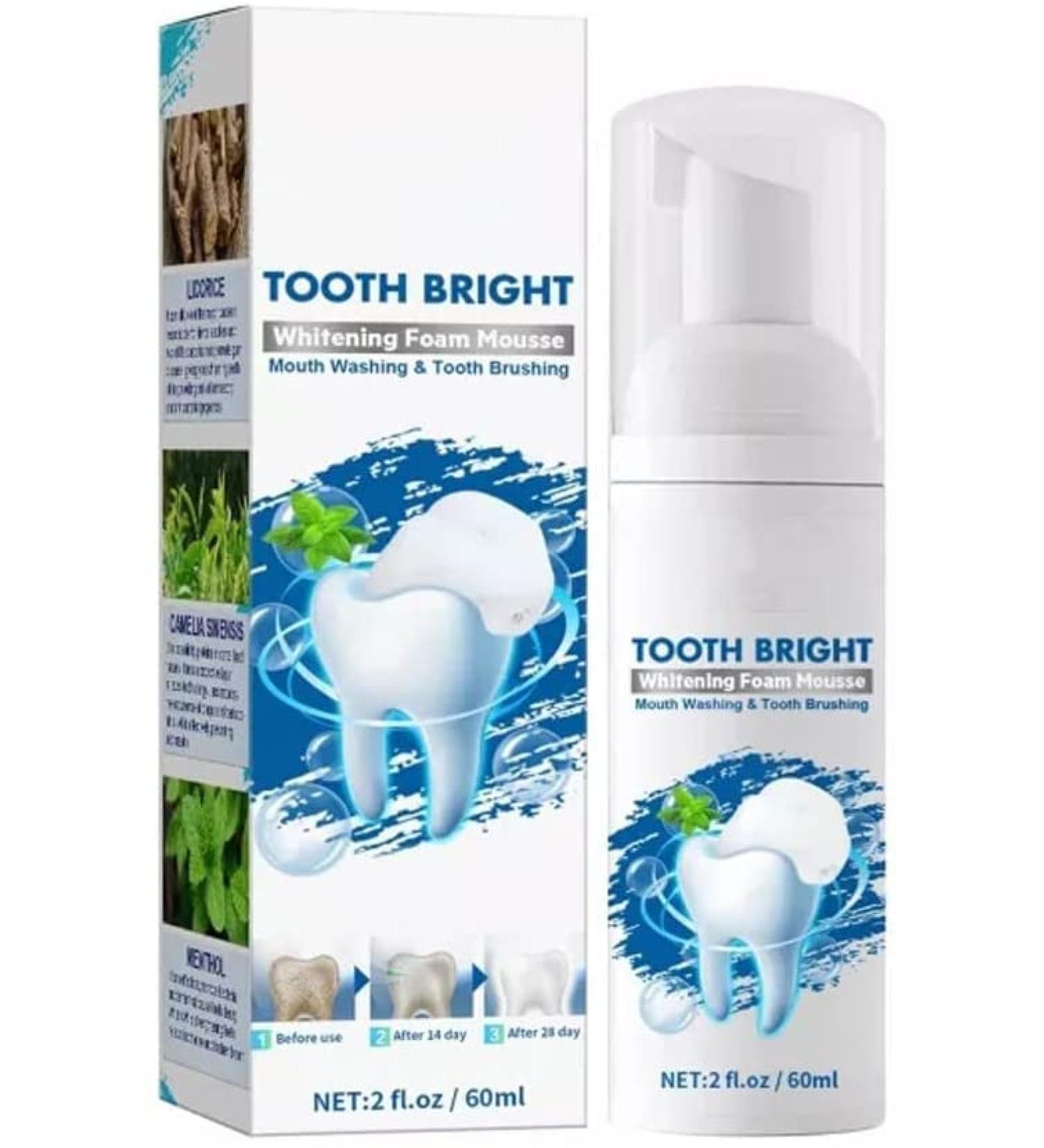 Teeth Whitening Mousse Squeeze Type Foam Toothpaste Oral Care Teeth Deep Cleaning Gums Remove Tooth Stains Fresh Mouth (1pc) - Buy Online on GoSupps.com