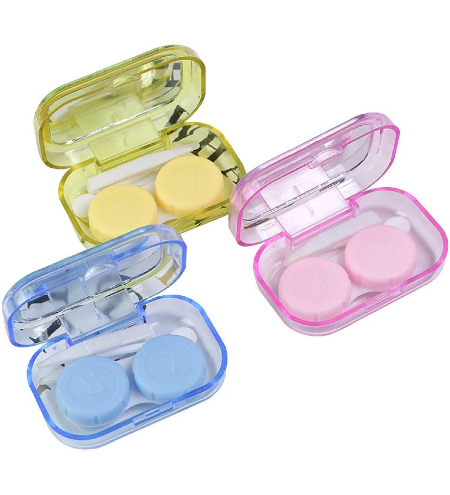 Shop Mobeon Cute Contact Lens Containers - 4 Portable Etui in Assorted Colors | Travel-Friendly with Secure Screw Closure - Buy Online on GoSupps.com