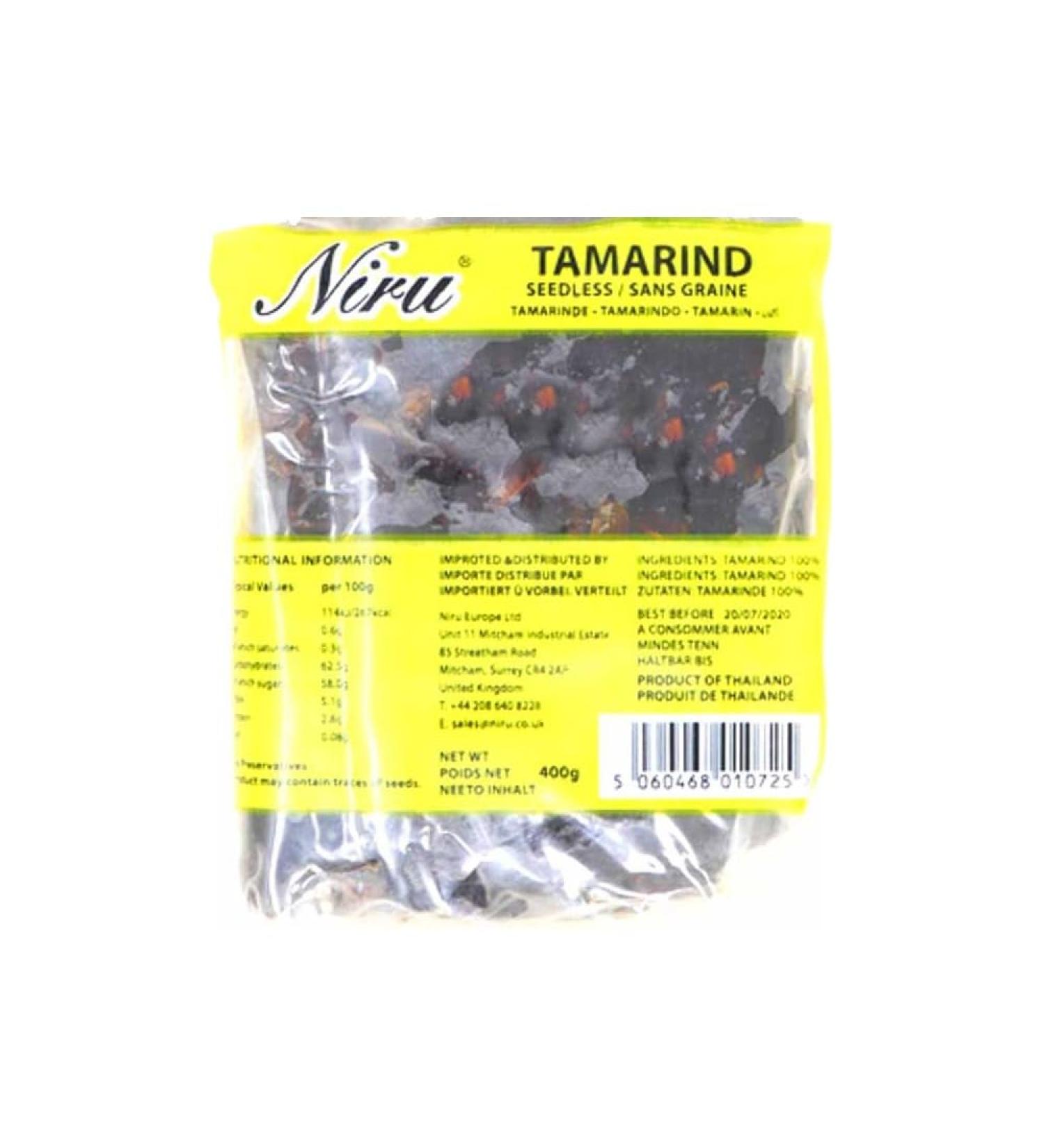 Niru | Tamarind Seedless 400G | All Natural | No Colour | No Preservatives | Superior Taste | Indian Origin - Buy Online on GoSupps.com