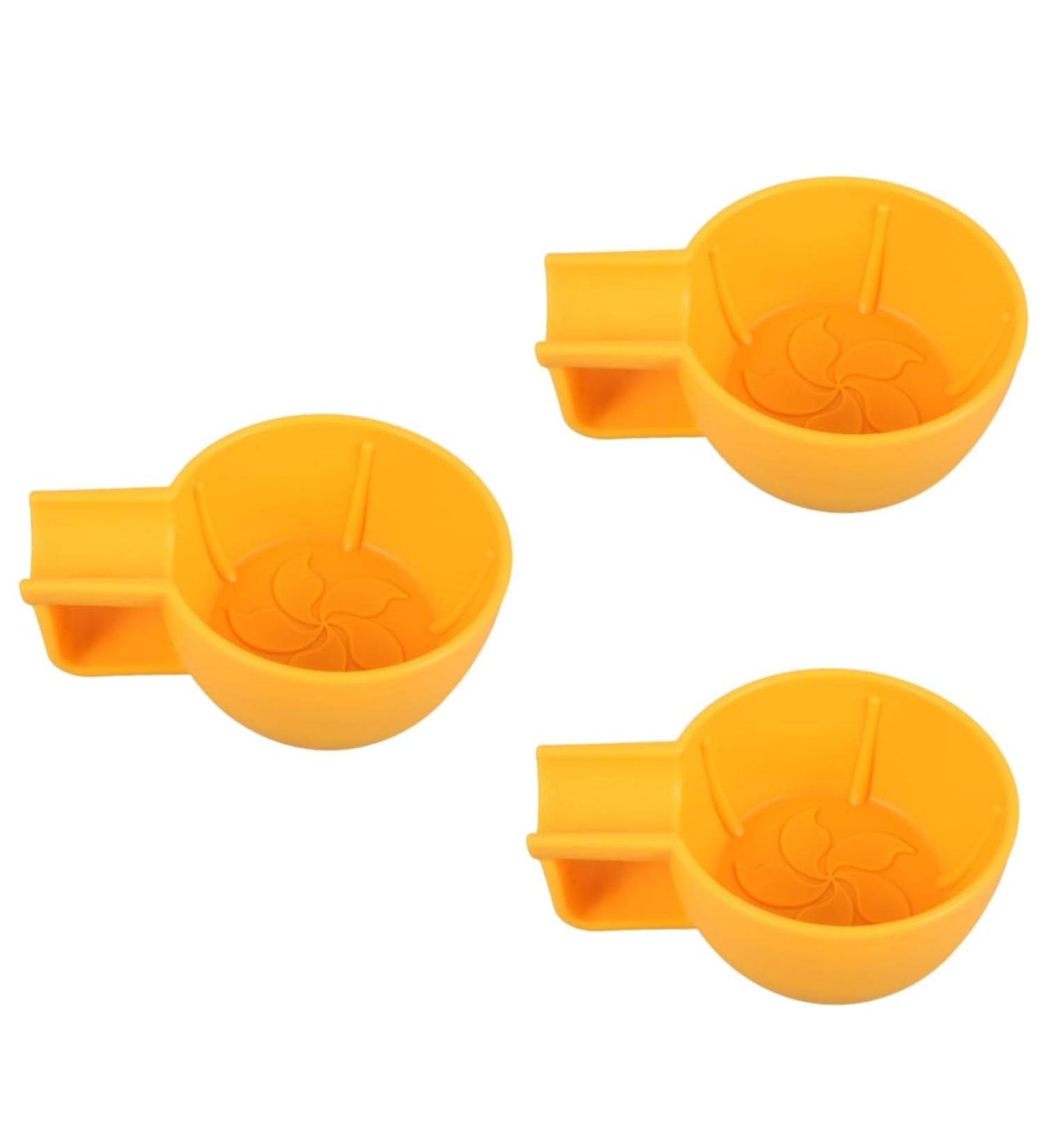 Frcolor 3-Piece Multi-Purpose Shaving Foam Bowl Set - Durable Plastic Storage Cups for Hairdressers - Yellow - 16x11.7x6 cm - Buy Online on GoSupps.com