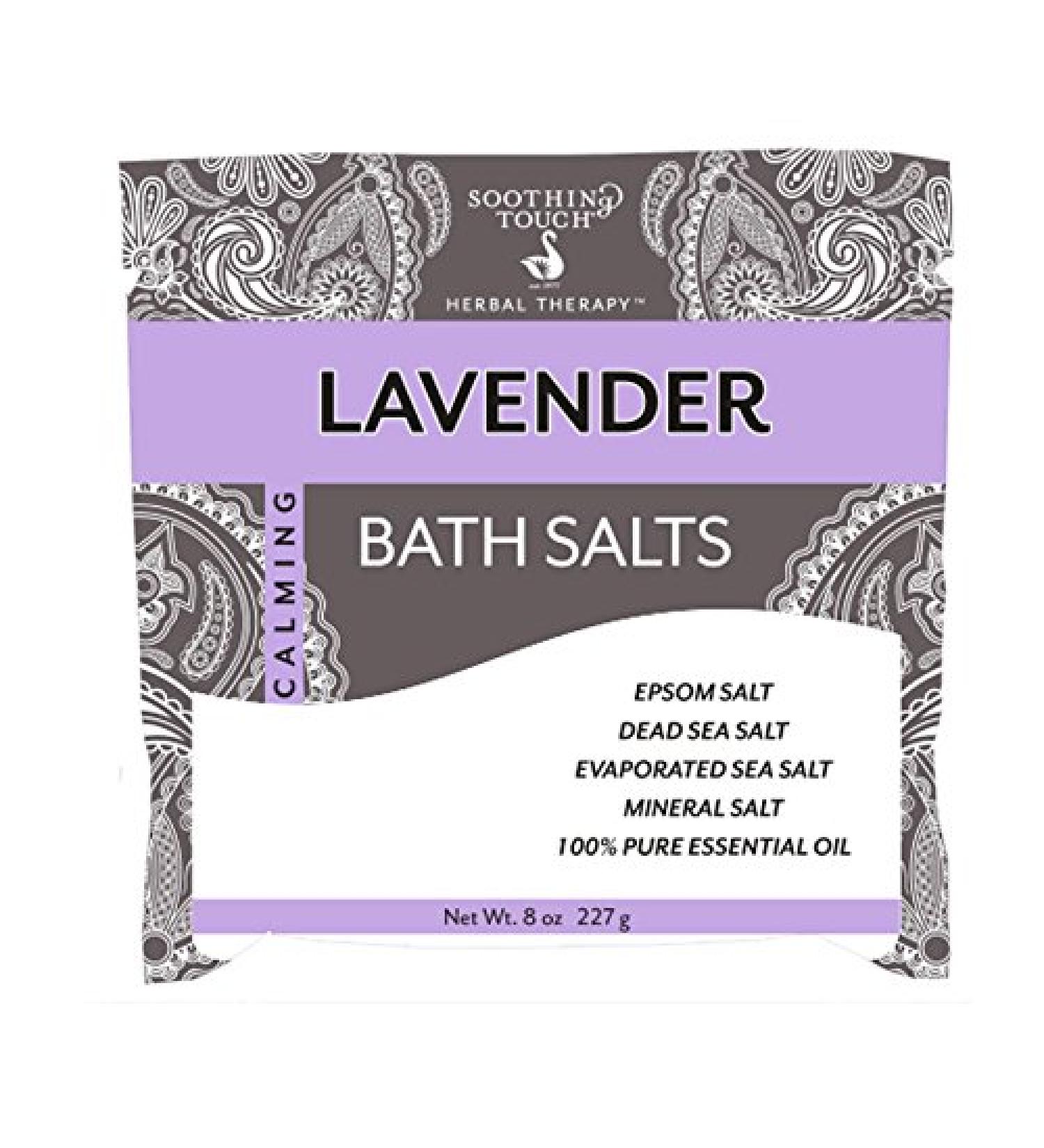 Soothing Touch Bath Salts Pouch, Lavender, 8 Ounce Lavender 8 Ounce