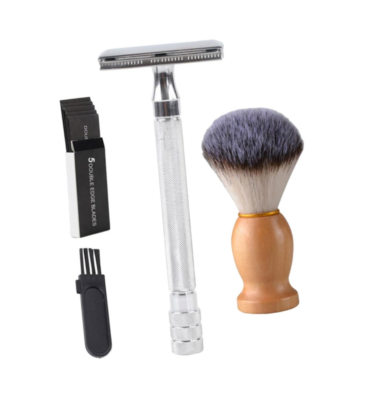 Ipetboom Manual Shaver Set - Grooming Tool Kit for Men | Old Style Shaving Brush & Beard Razor Combination - Buy Online on GoSupps.com