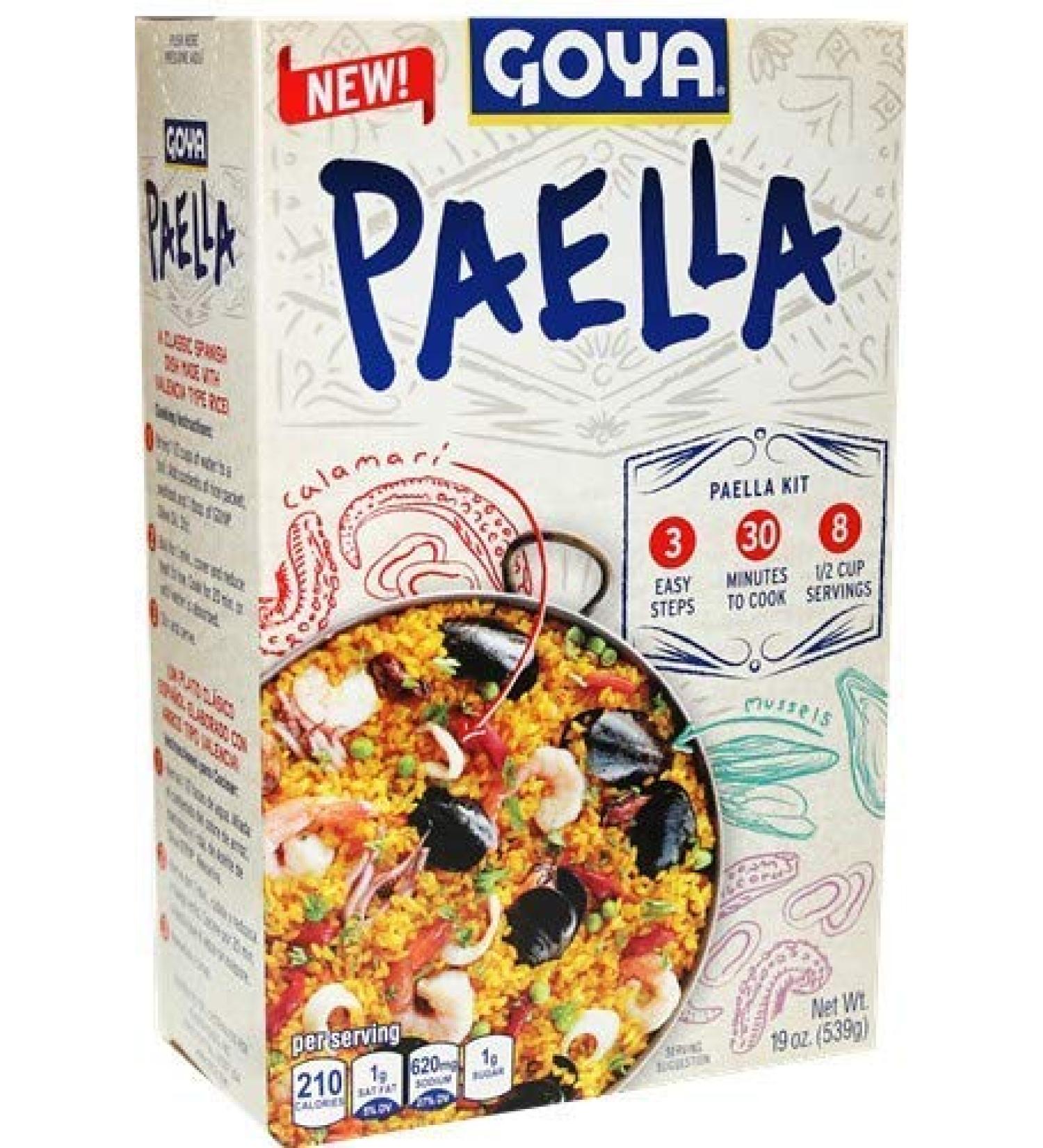 Goya Paella Valenciana Yellow Rice & Seafood Dinner 19 Oz - Pack of 4 - Buy Online on GoSupps.com